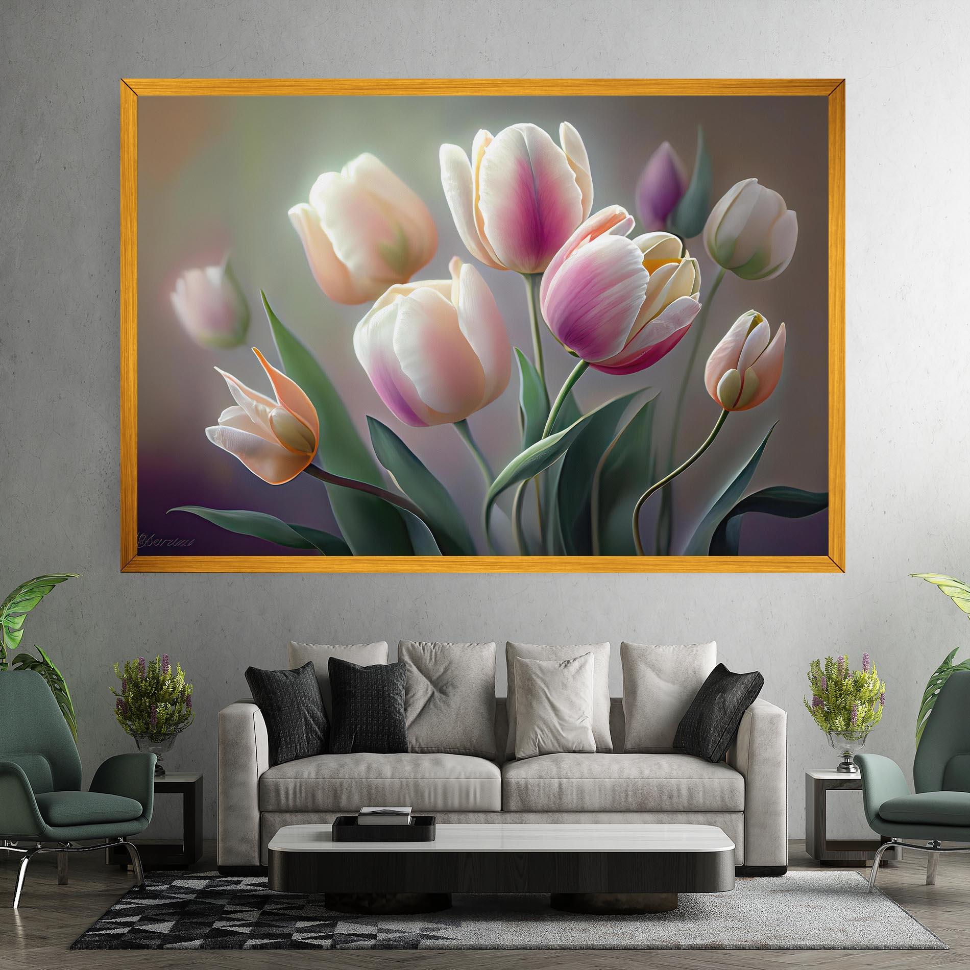 Obraz na Płótnie Pretty Tulips mockup 7