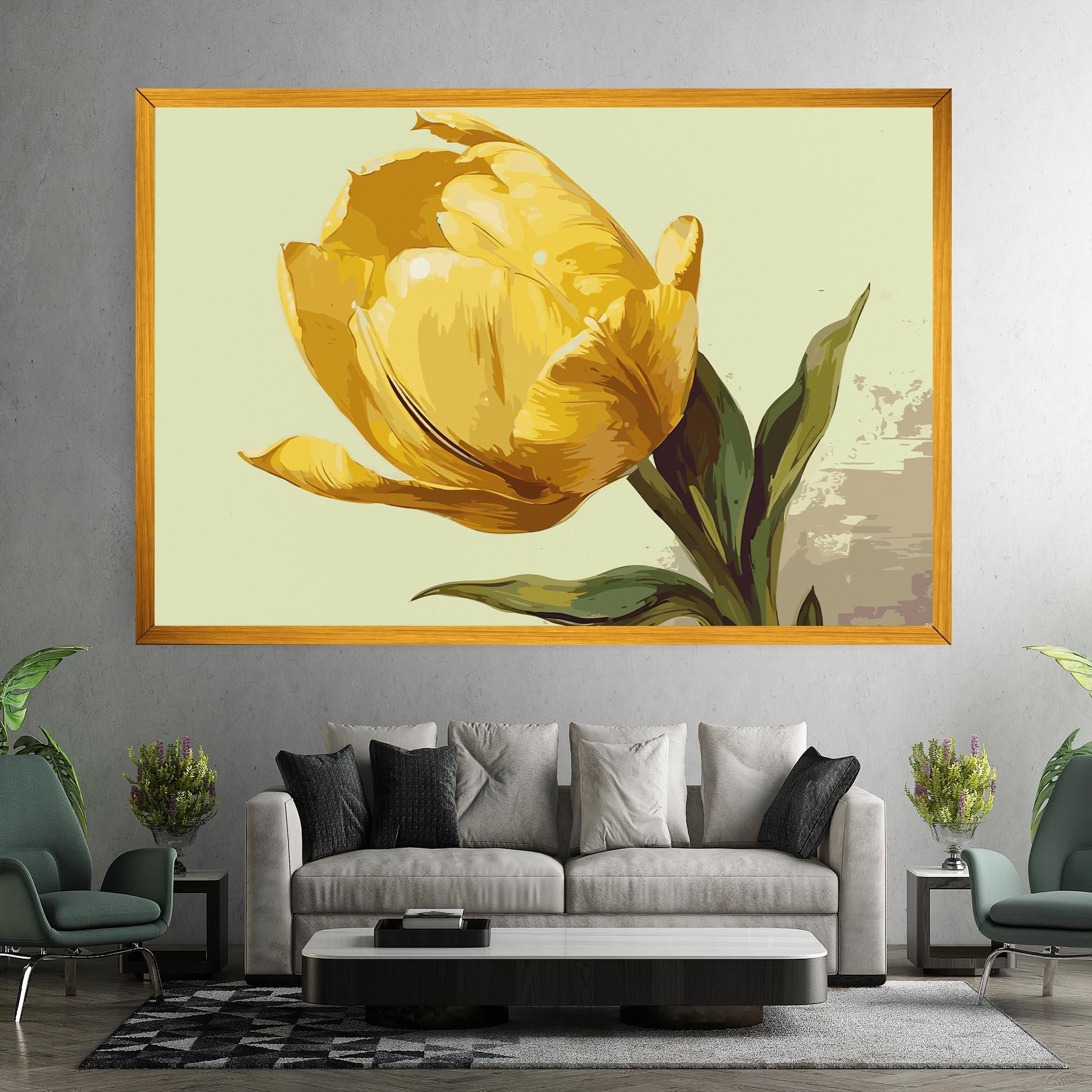 Obraz na Płótnie Yellow Shiny Tulip mockup 7
