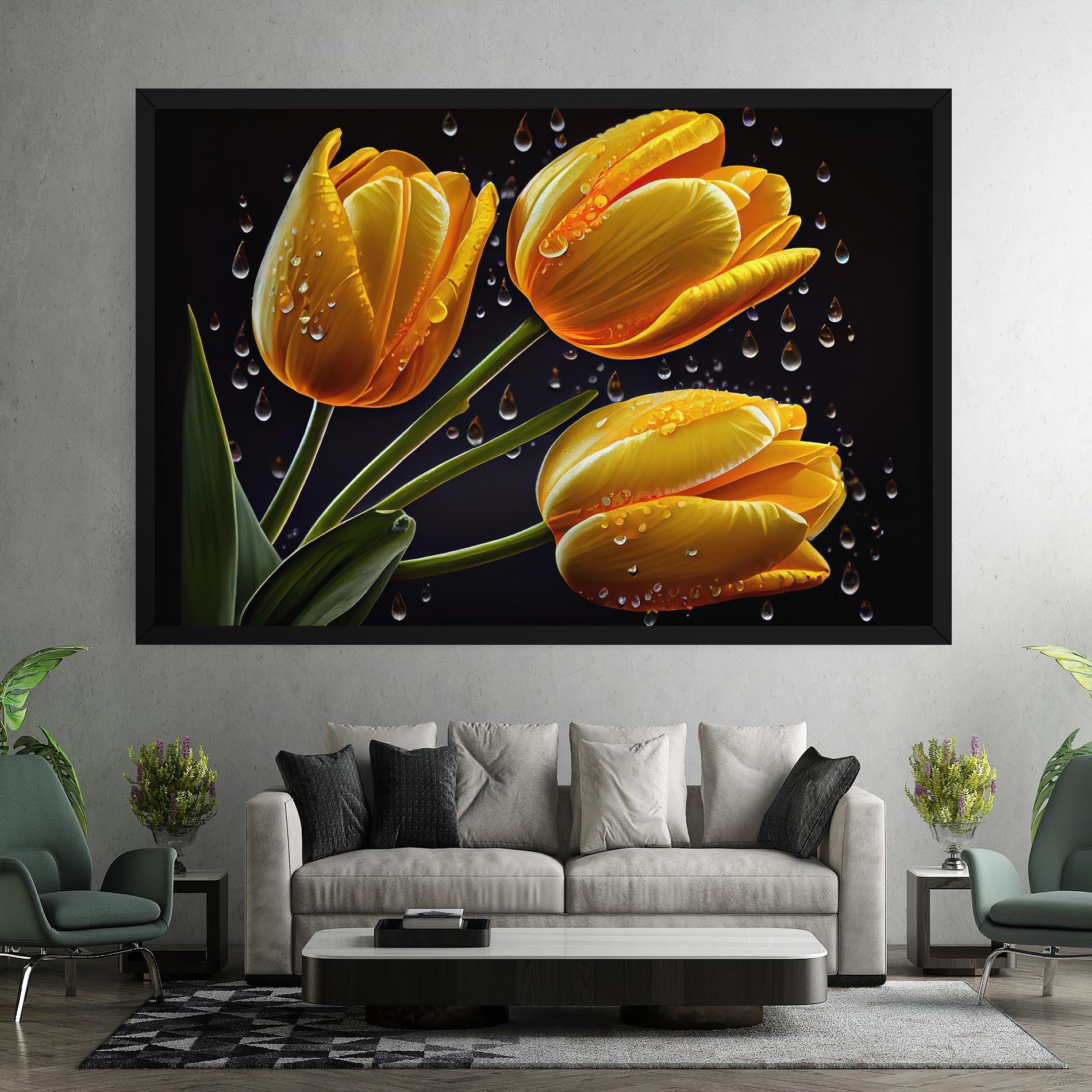 Obraz na Płótnie 3 Yellow Tulips mockup 7