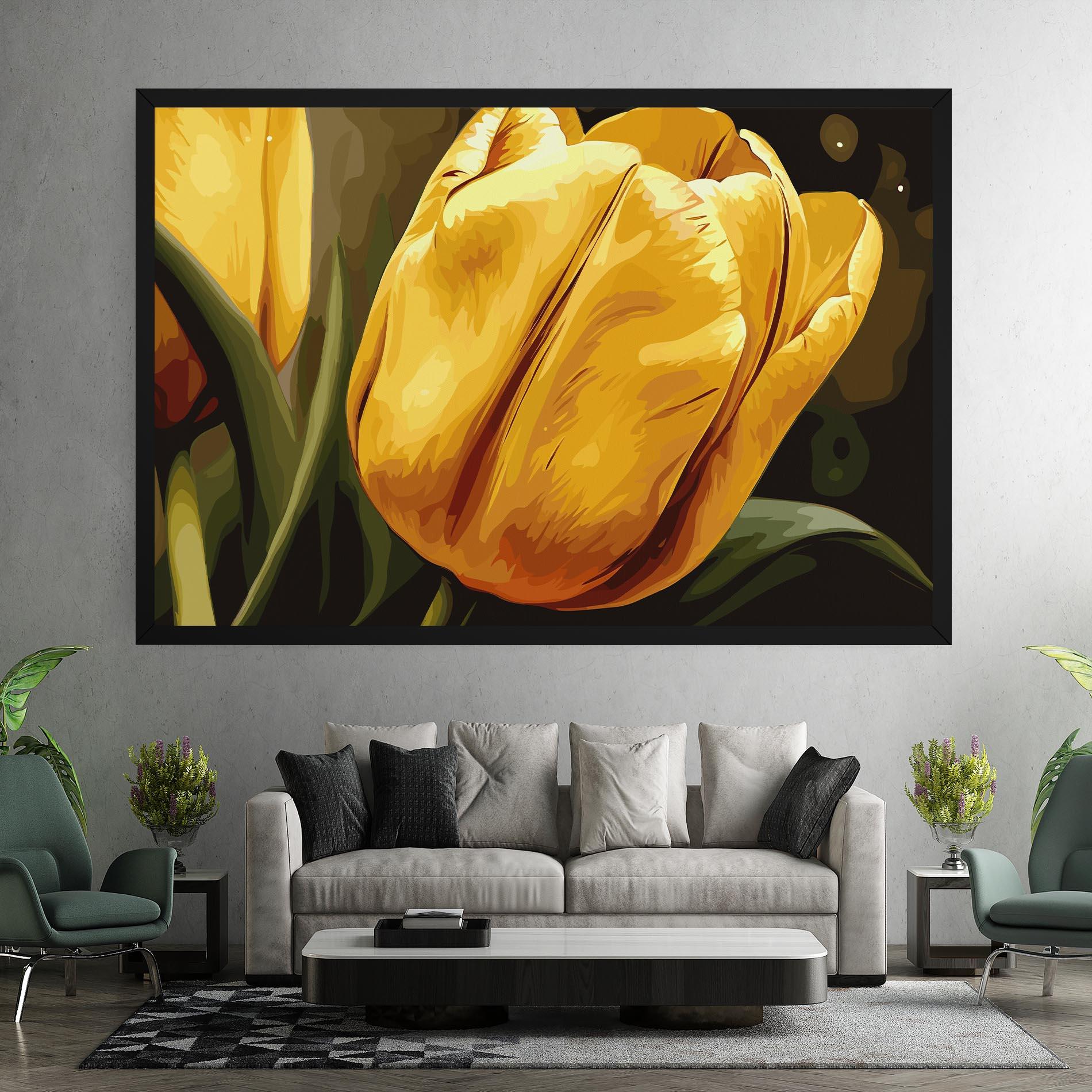 Obraz na Płótnie Big Yellow Tulip mockup 7