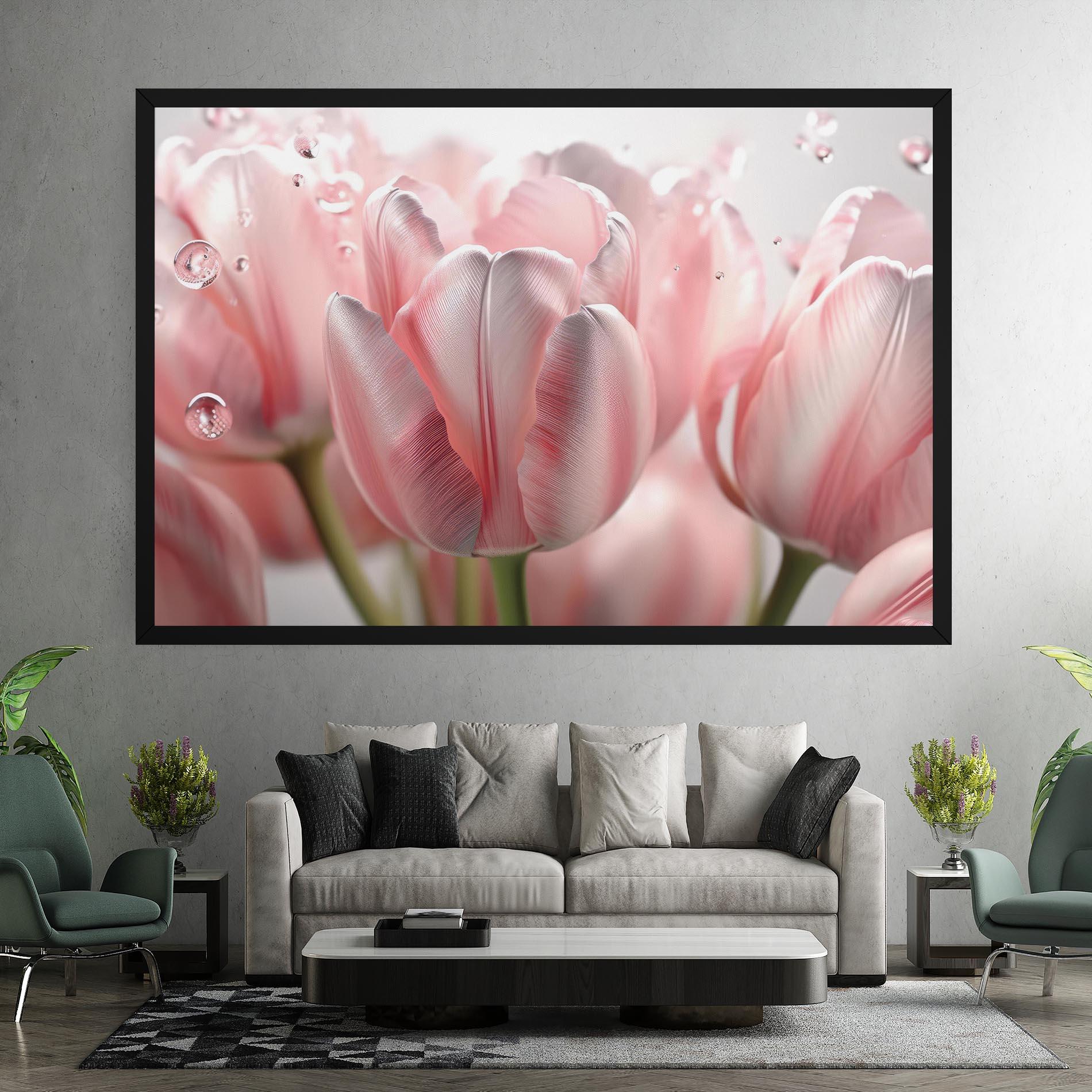 Obraz na Płótnie Pink Pretty Tulips mockup 7