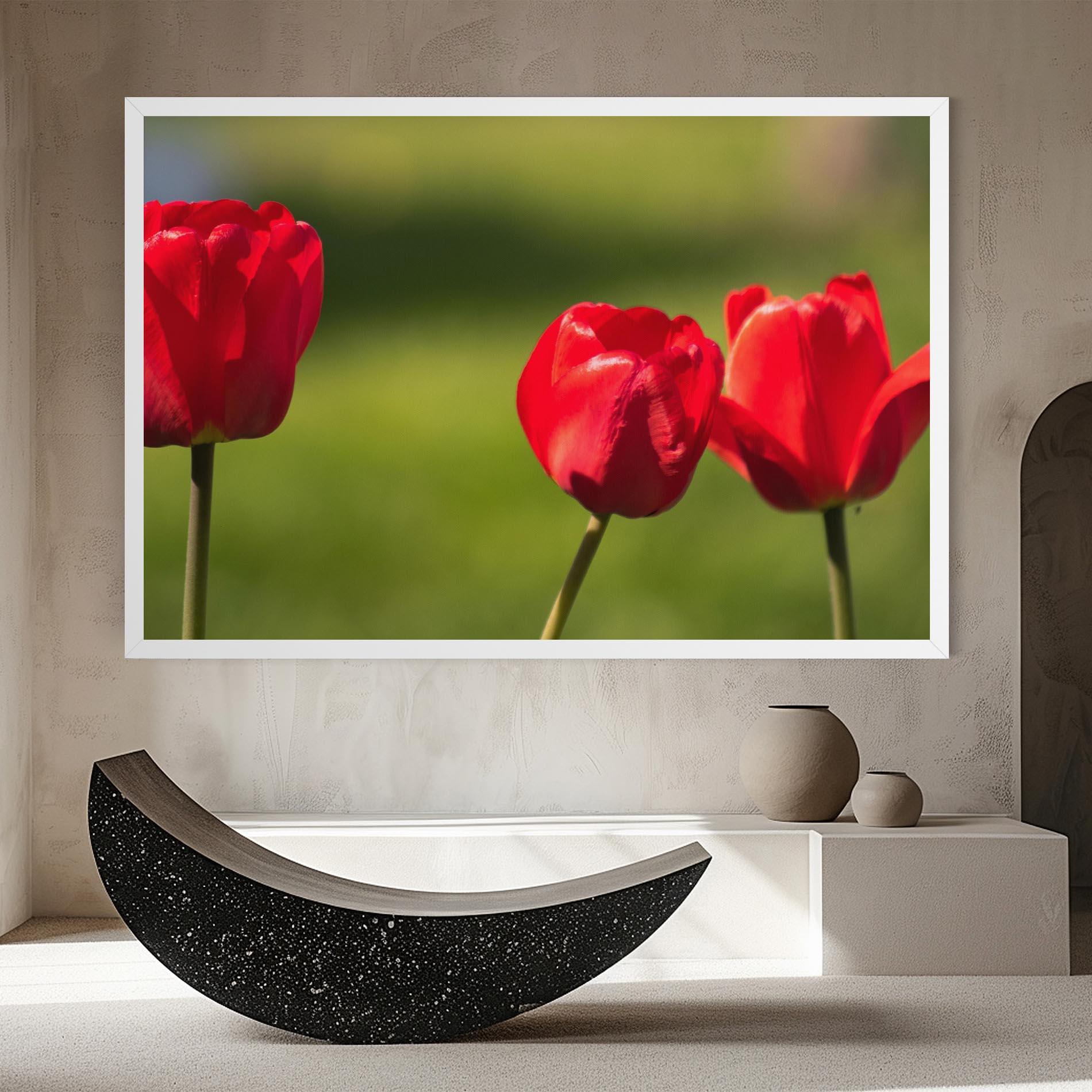 Obraz na Płótnie 3 Red Tulips mockup 8