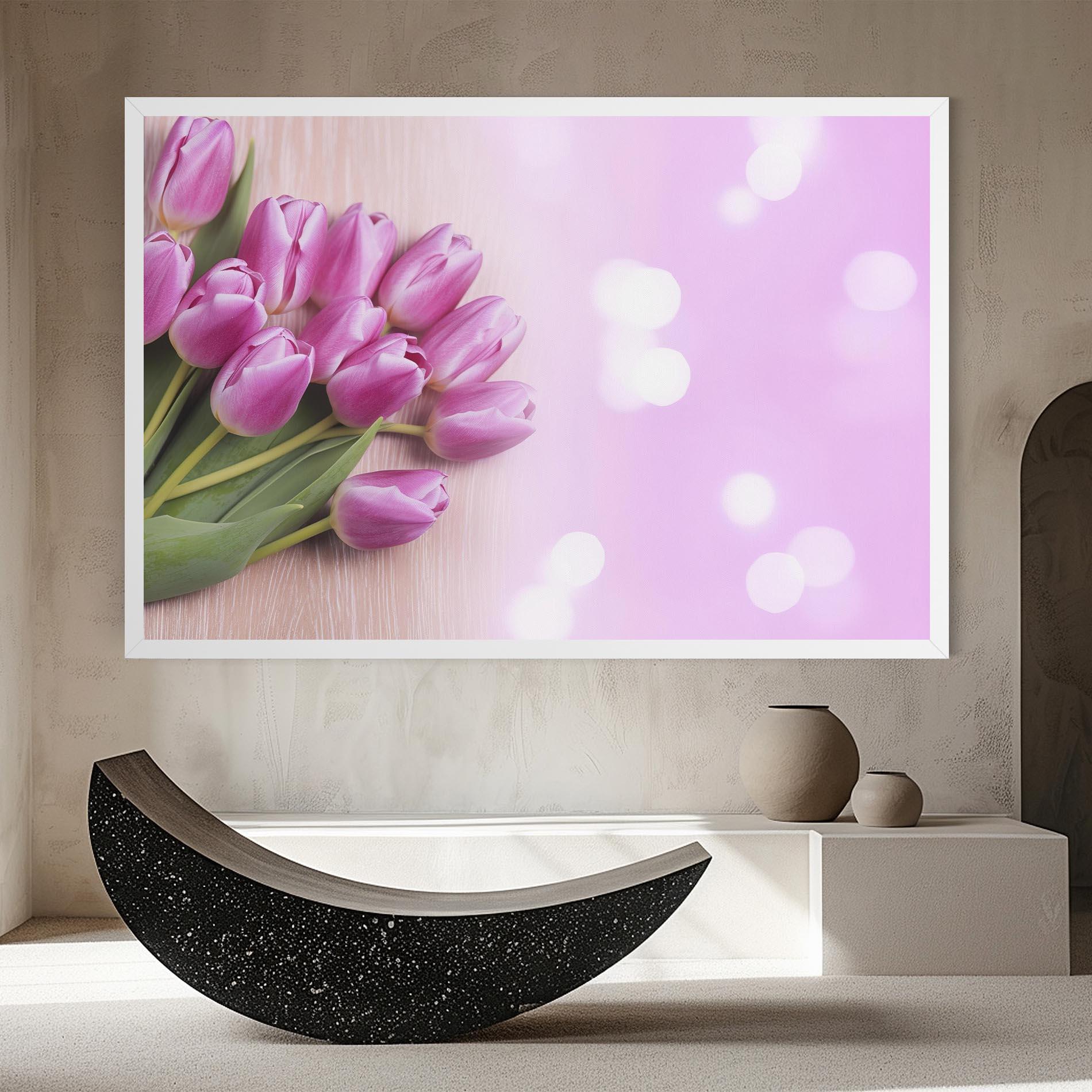 Obraz na Płótnie Pink Tulip Flowers mockup 8