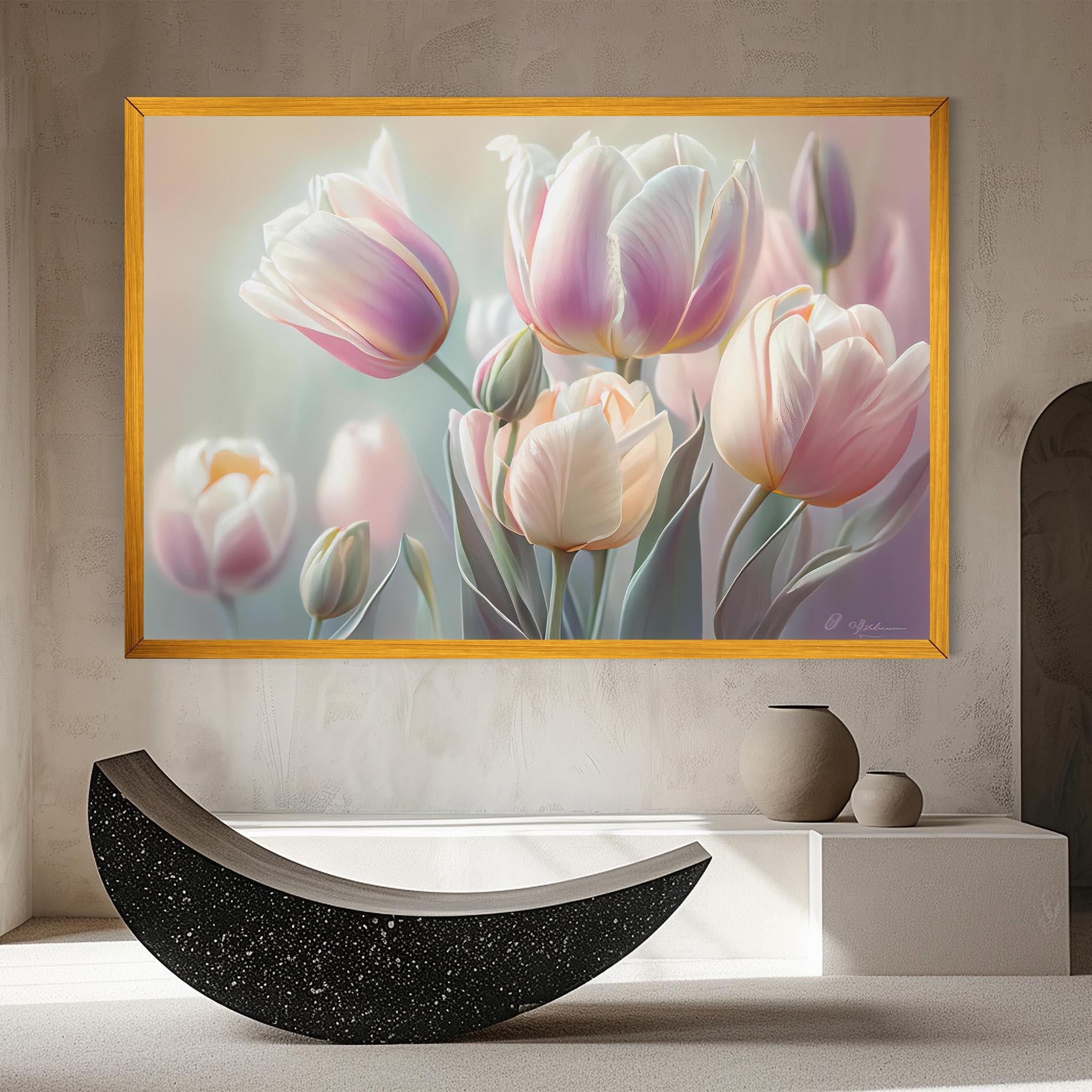 Obraz na Płótnie Dreamy White Tulips mockup 8