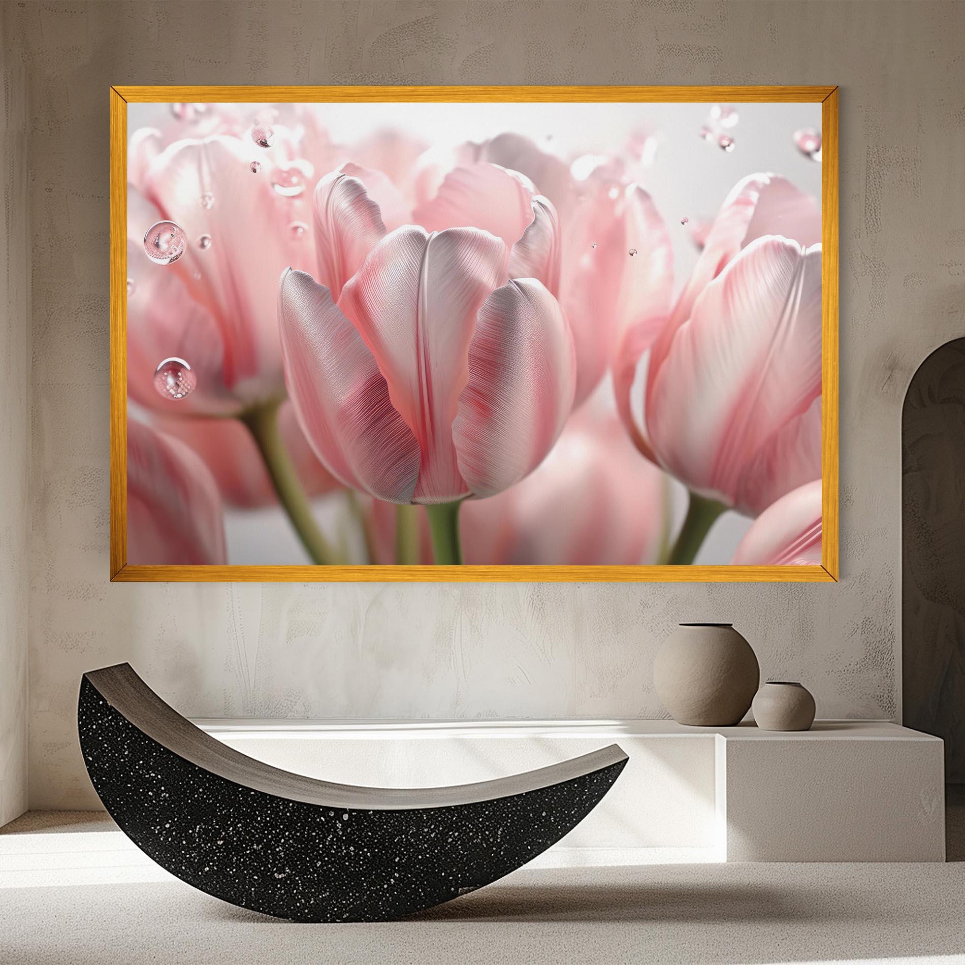 Obraz na Płótnie Pink Pretty Tulips mockup 8