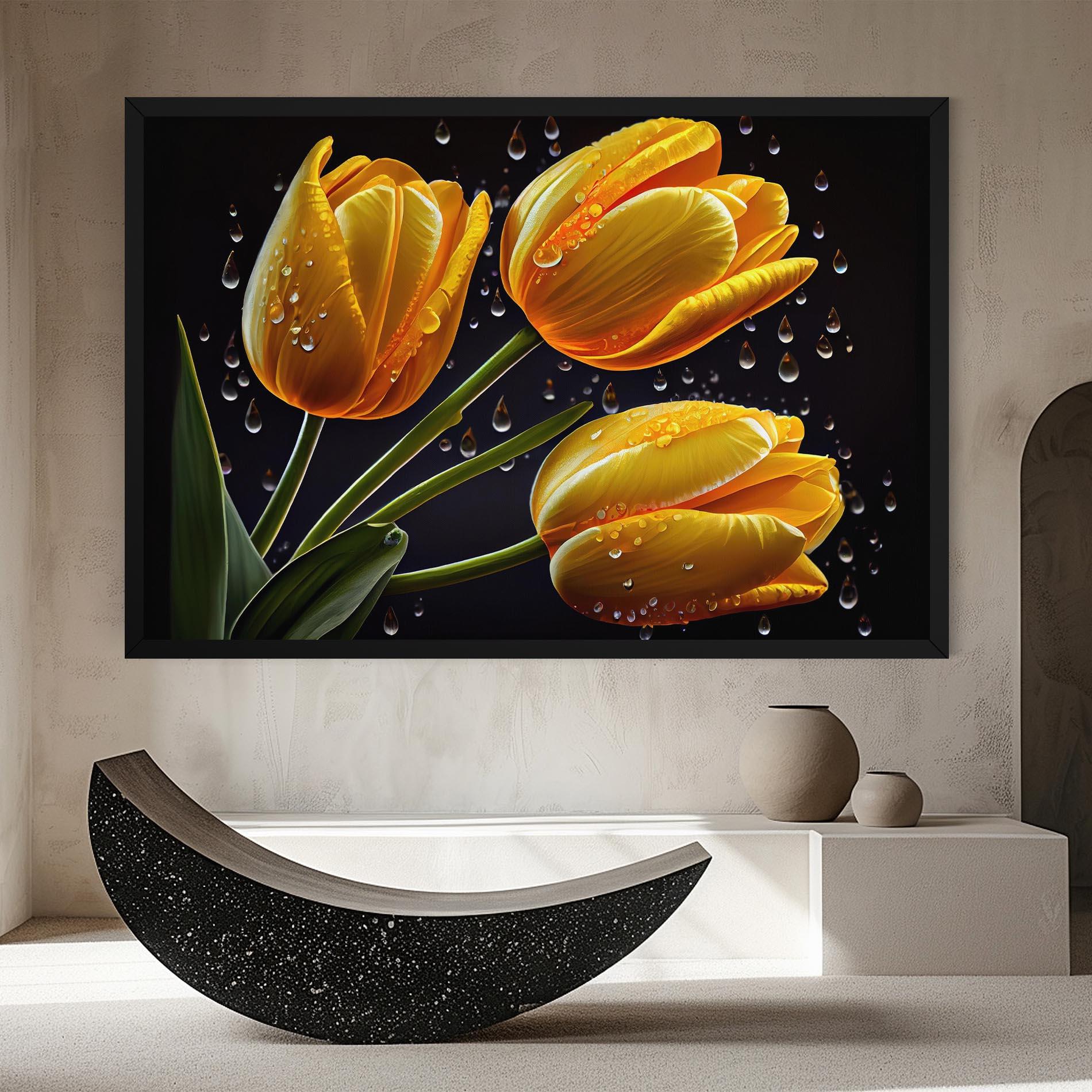 Obraz na Płótnie 3 Yellow Tulips mockup 8