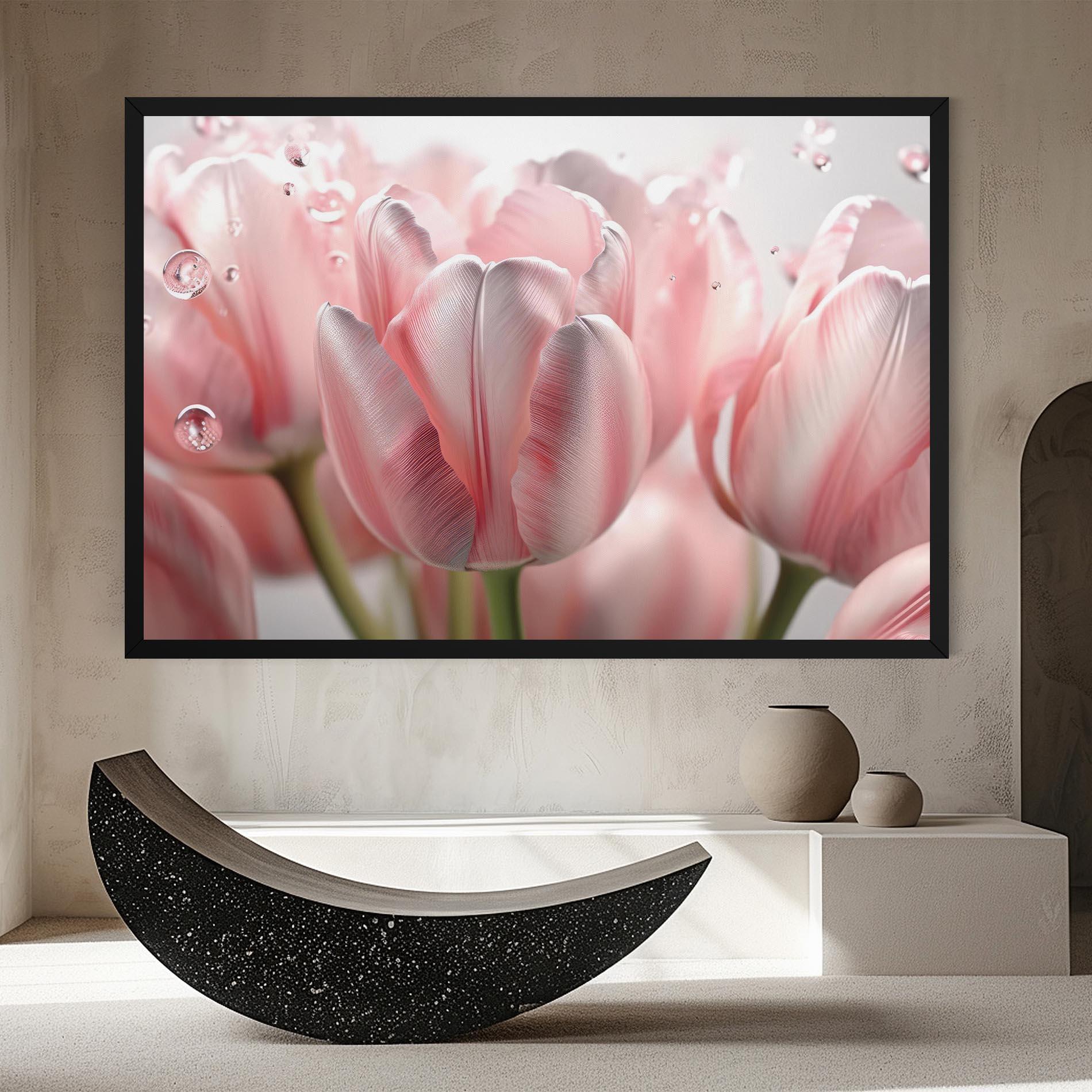 Obraz na Płótnie Pink Pretty Tulips mockup 8