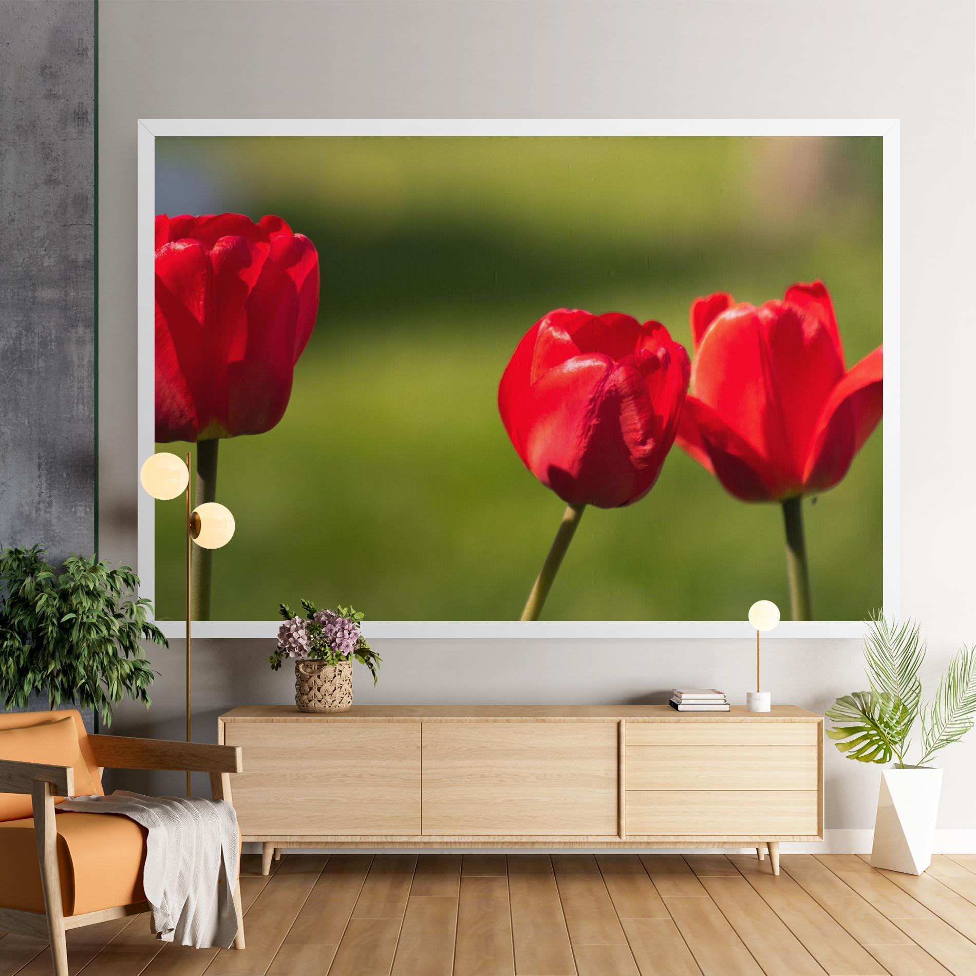 Obraz na Płótnie 3 Red Tulips mockup 9