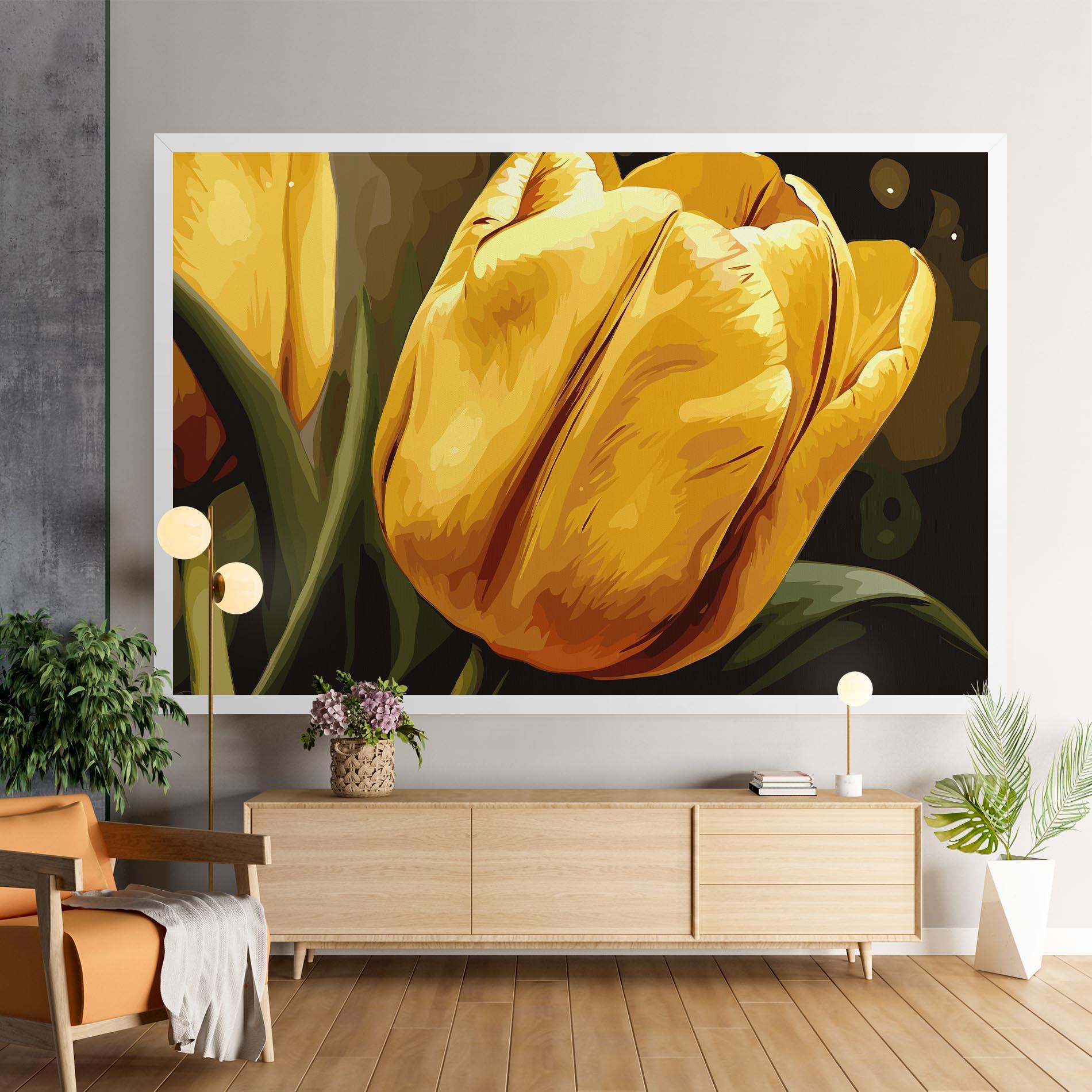 Obraz na Płótnie Big Yellow Tulip mockup 9