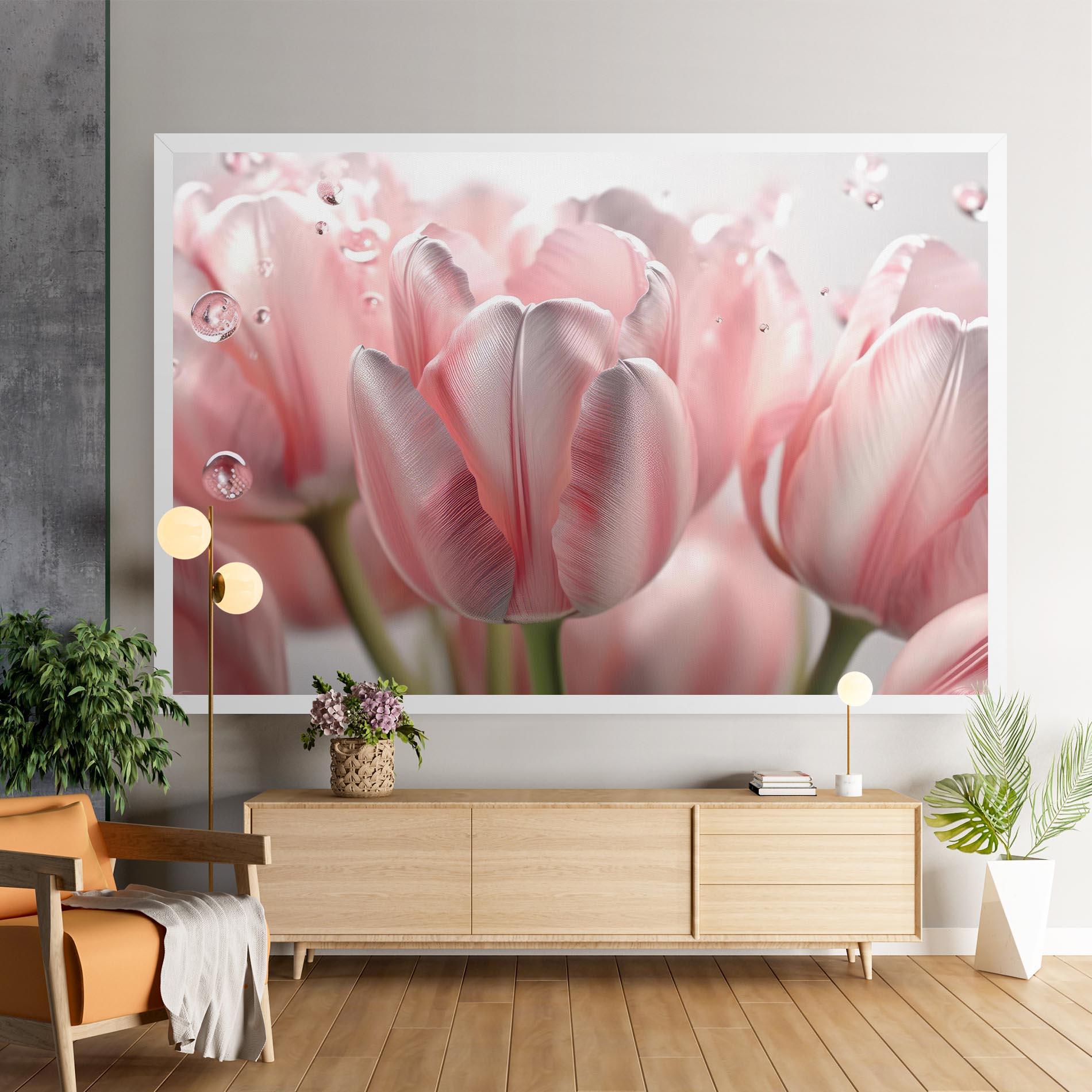 Obraz na Płótnie Pink Pretty Tulips mockup 9