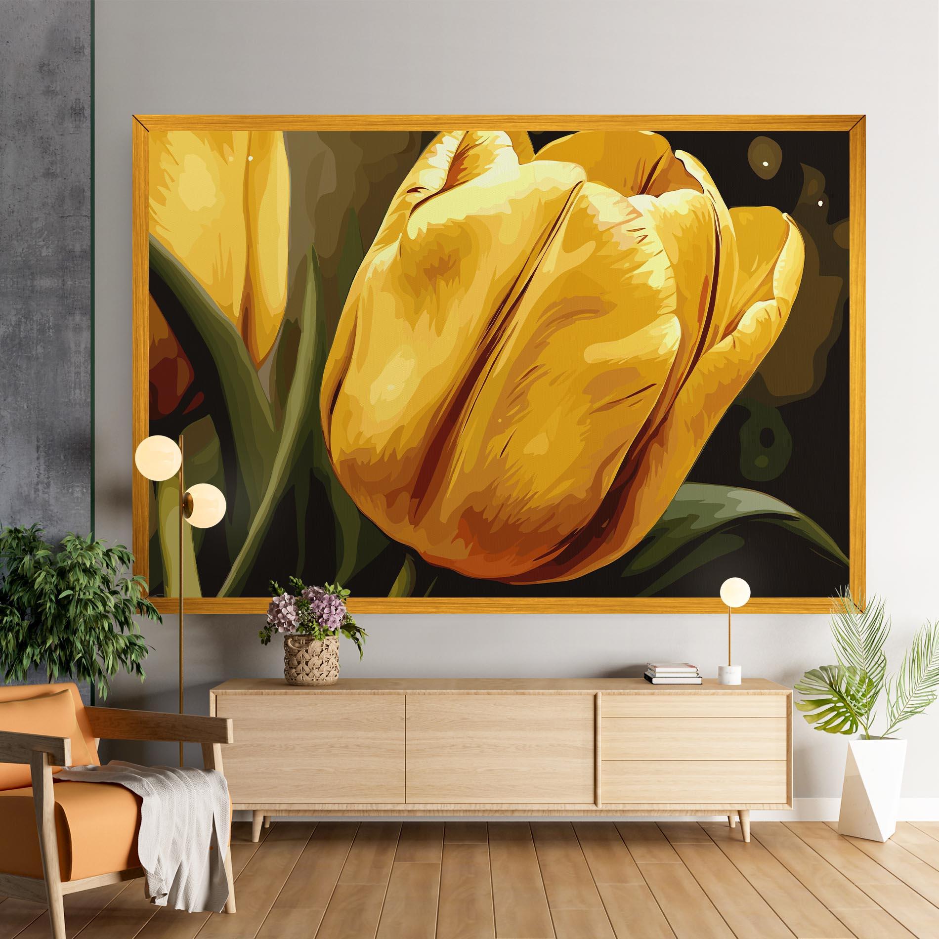 Obraz na Płótnie Big Yellow Tulip mockup 9