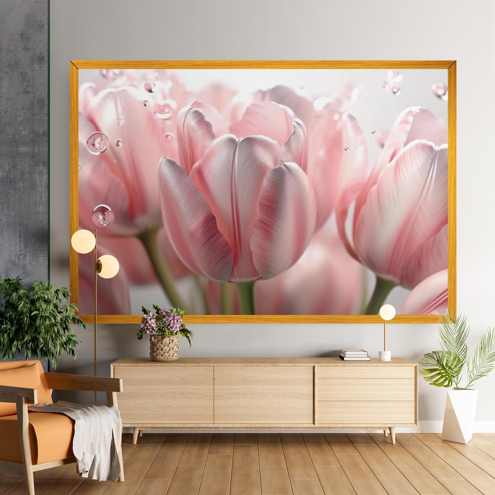 Obraz na Płótnie Pink Pretty Tulips mockup 9