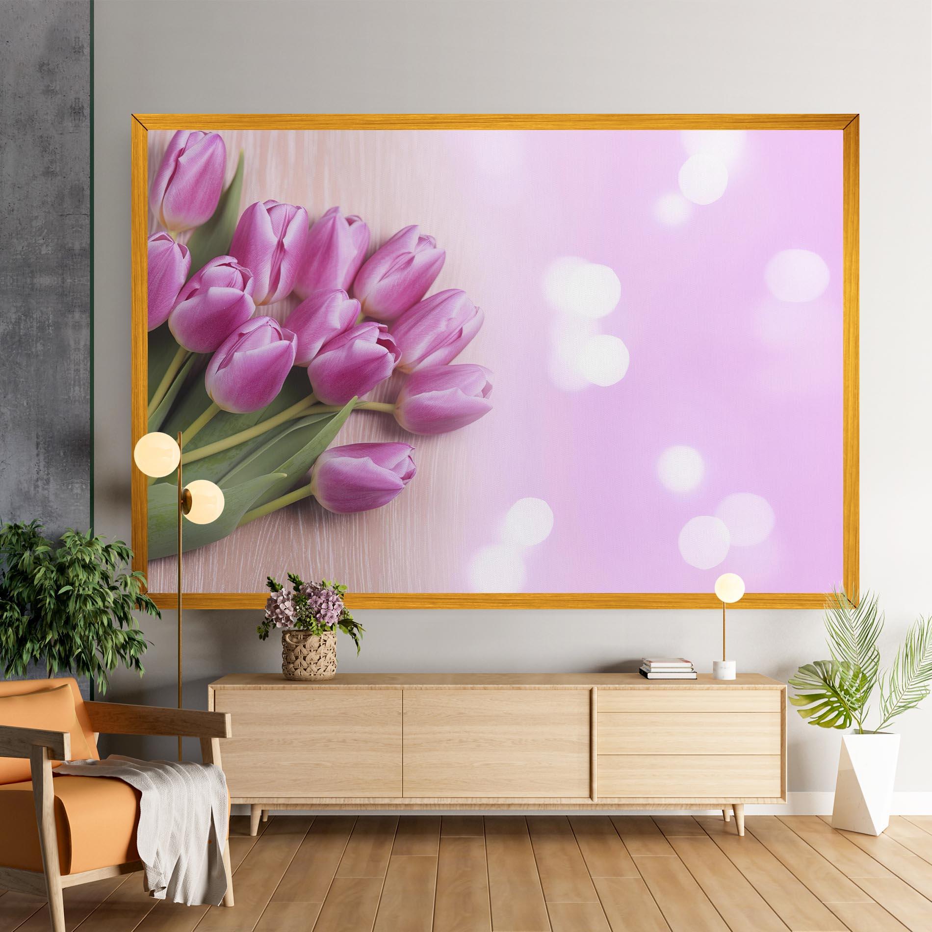 Obraz na Płótnie Pink Tulip Flowers mockup 9