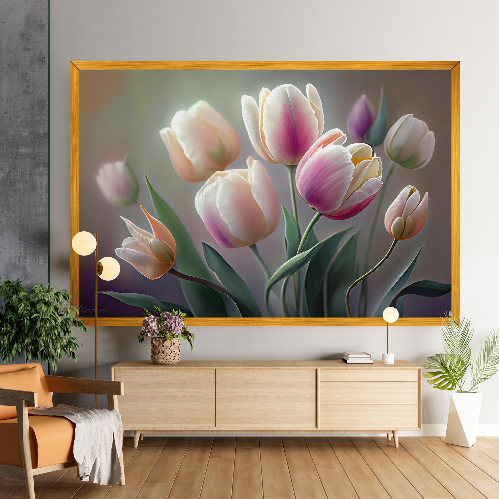 Obraz na Płótnie Pretty Tulips mockup 9