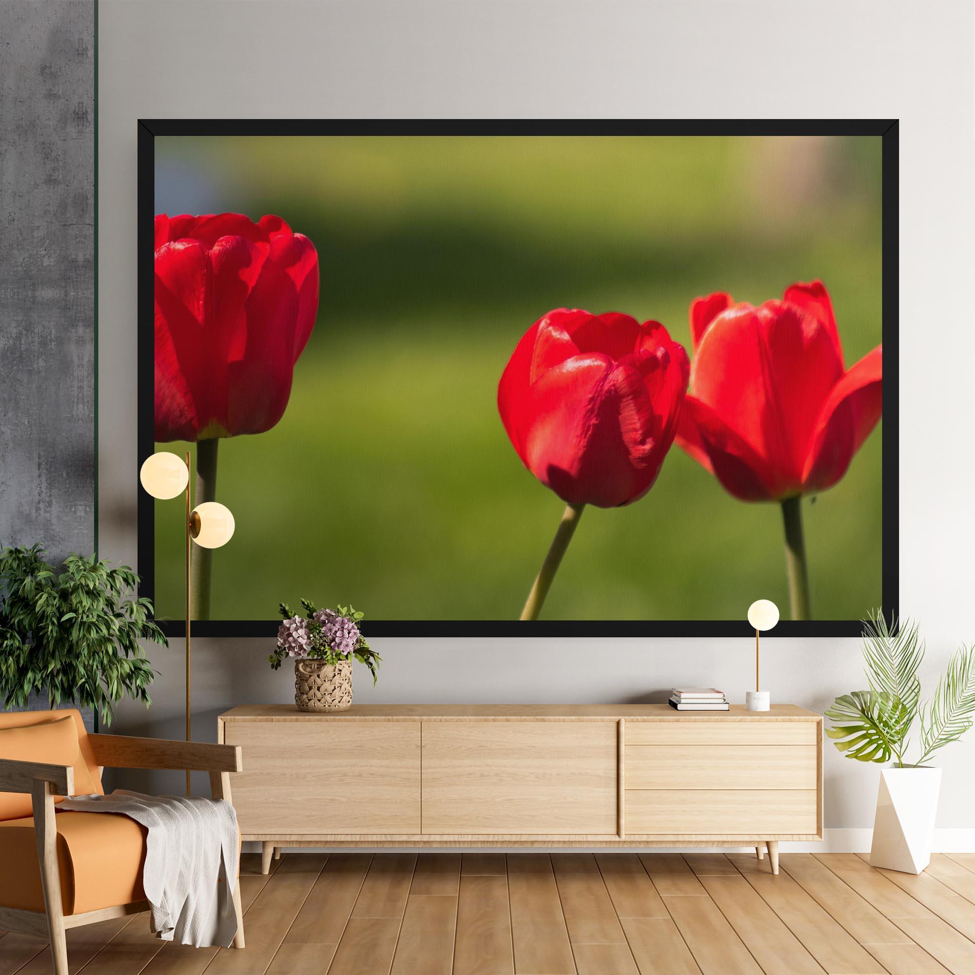 Obraz na Płótnie 3 Red Tulips mockup 9