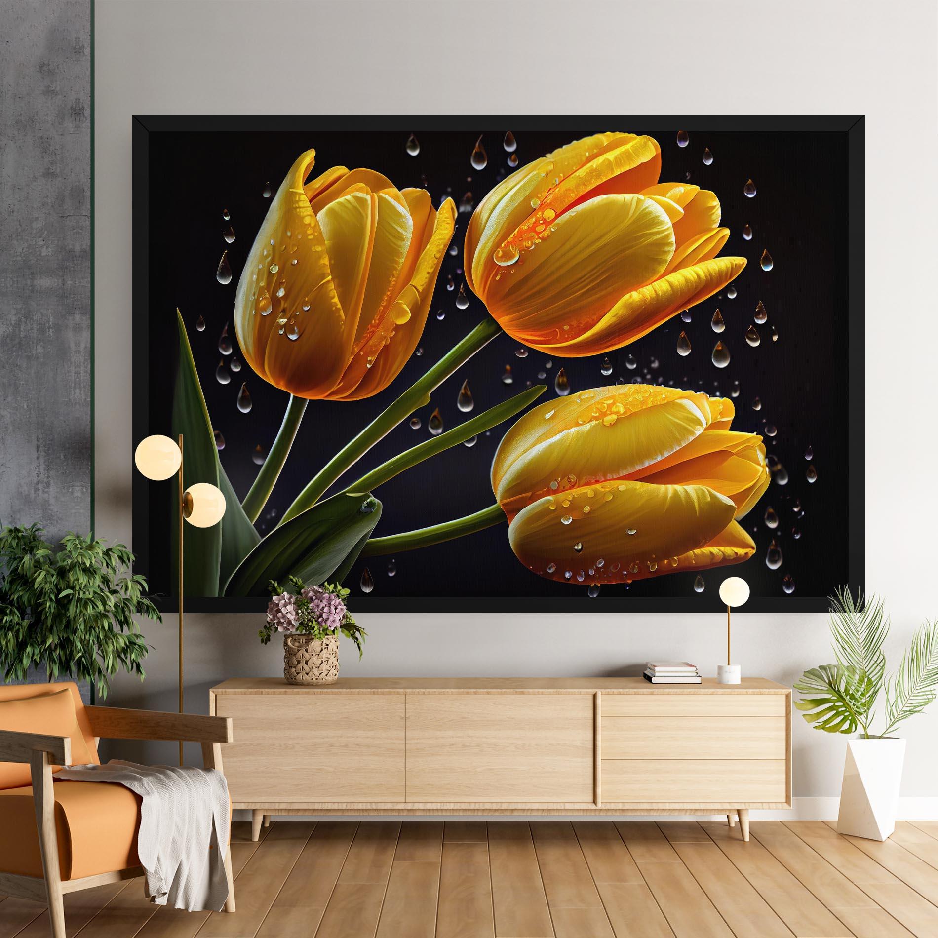 Obraz na Płótnie 3 Yellow Tulips mockup 9
