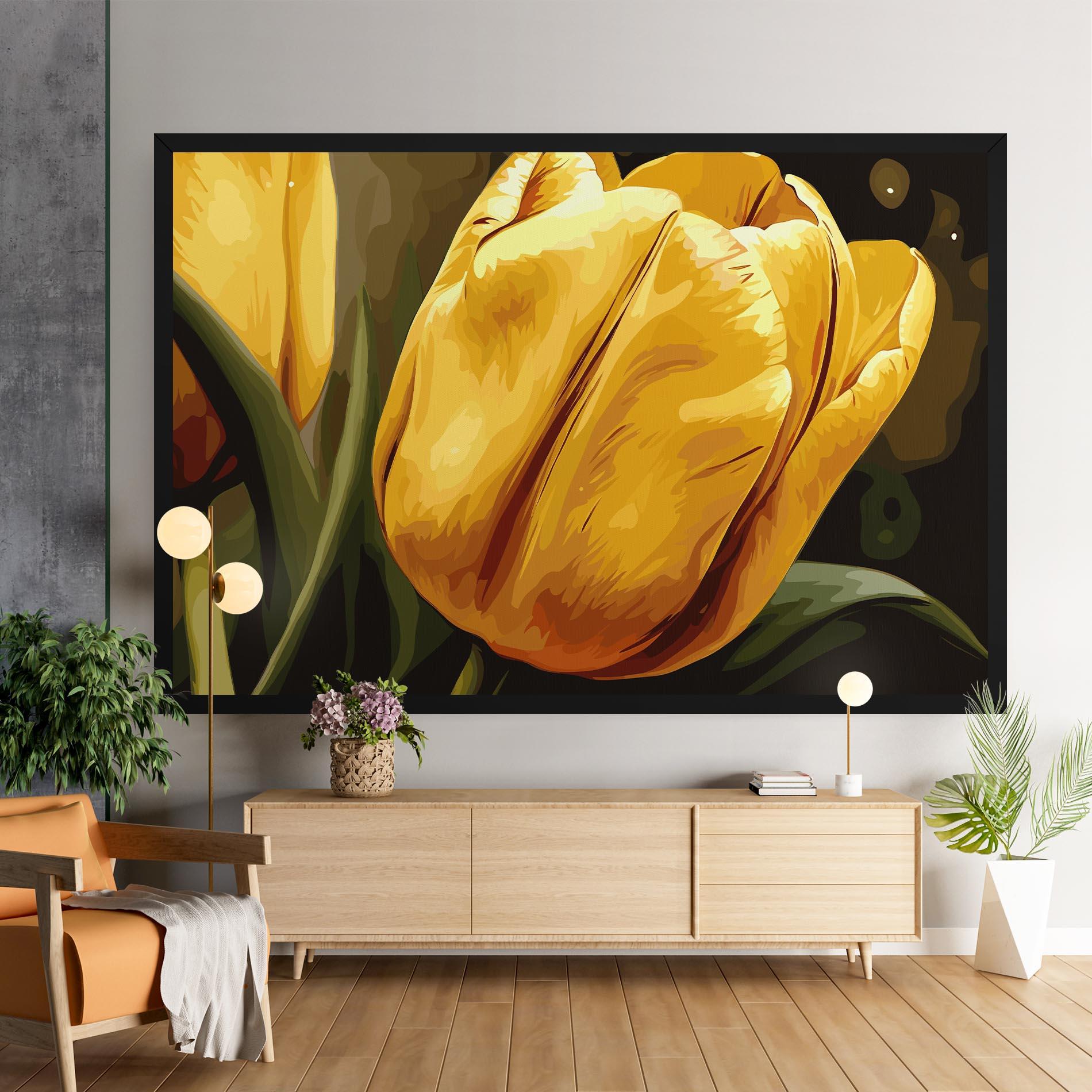 Obraz na Płótnie Big Yellow Tulip mockup 9