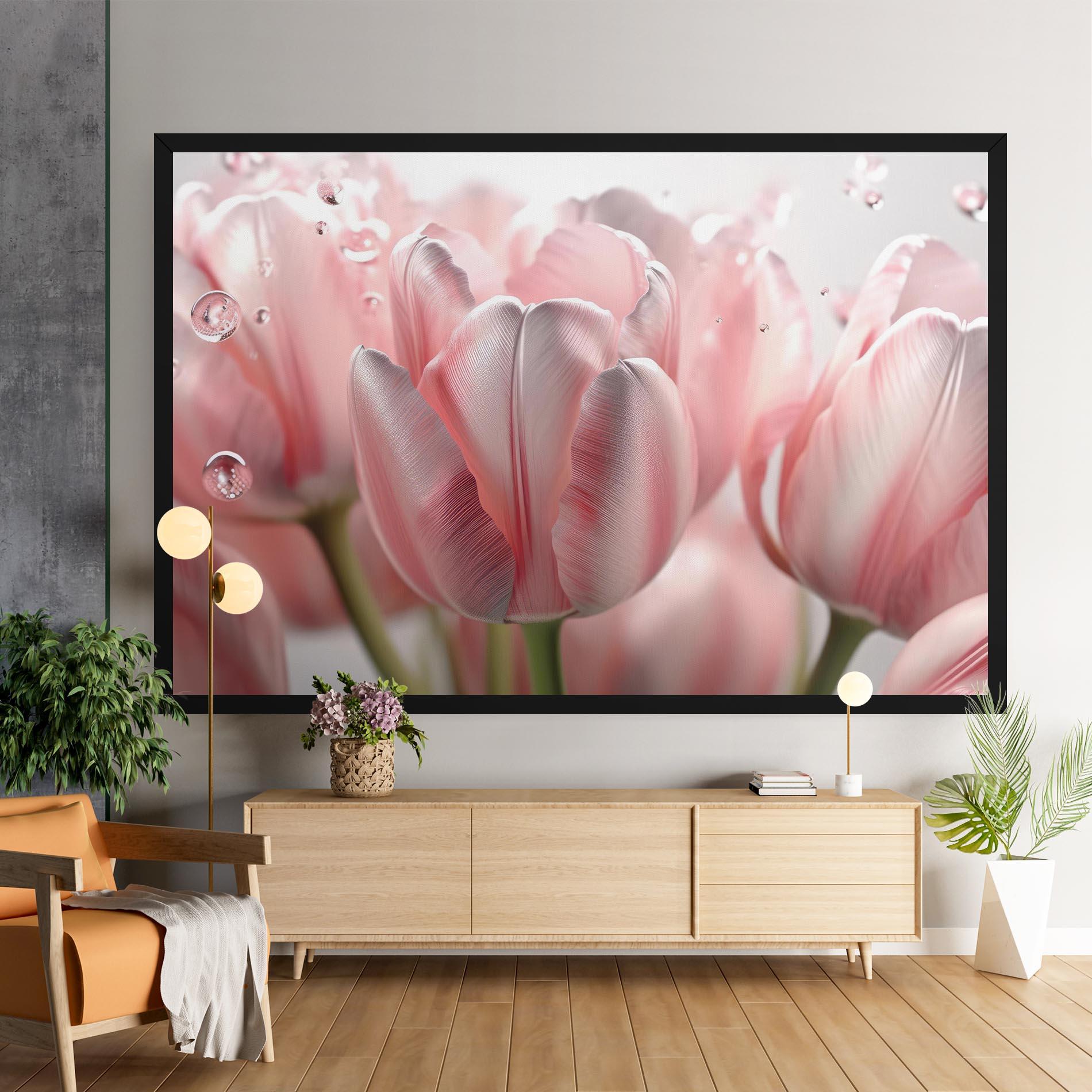 Obraz na Płótnie Pink Pretty Tulips mockup 9