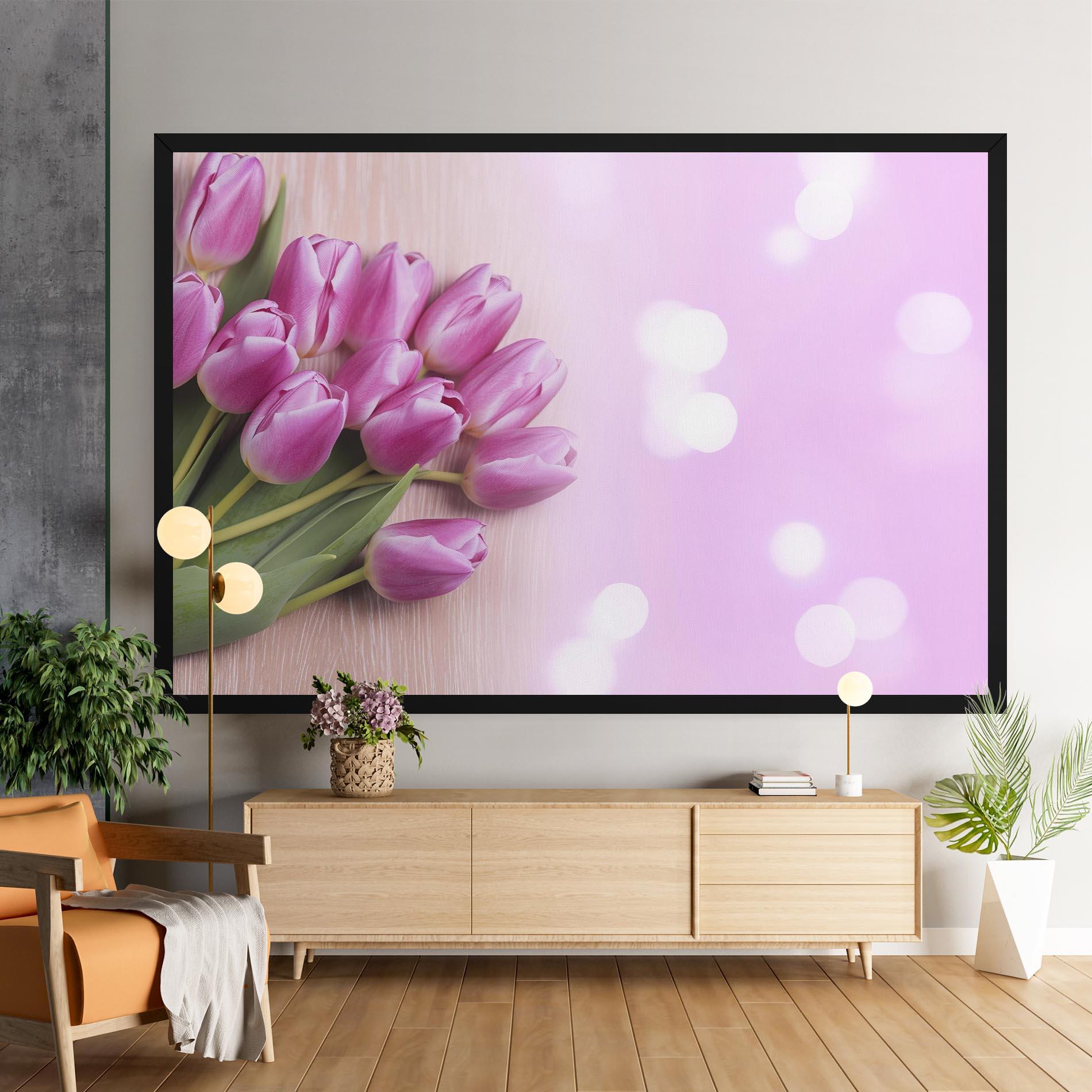 Obraz na Płótnie Pink Tulip Flowers mockup 9