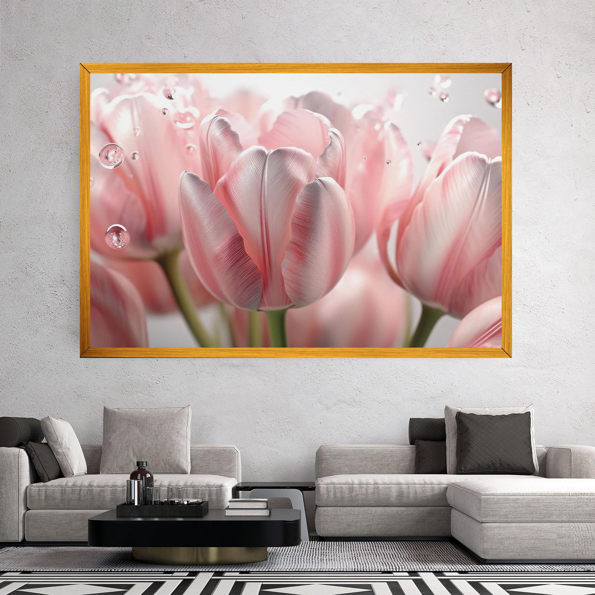 Obraz na Płótnie Pink Pretty Tulips mockup 2