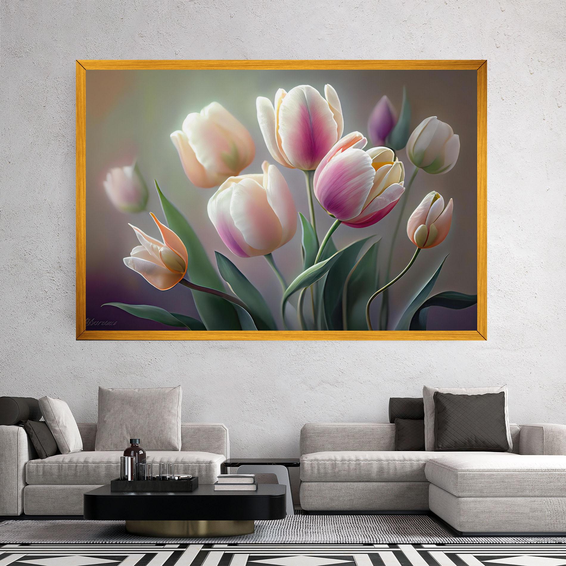 Obraz na Płótnie Pretty Tulips mockup 2