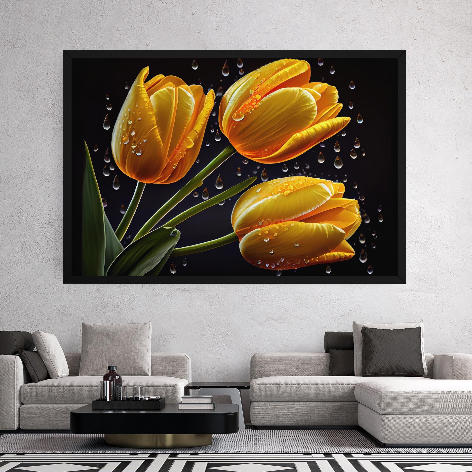 Obraz na Płótnie 3 Yellow Tulips mockup 2