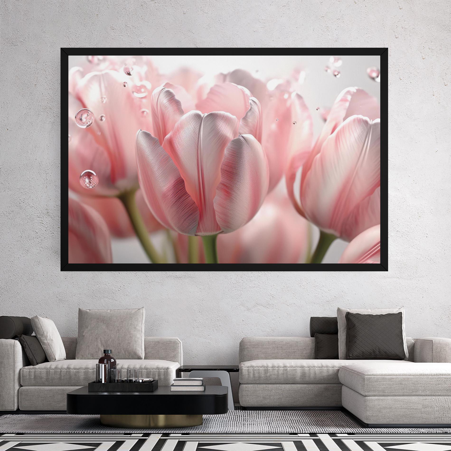 Obraz na Płótnie Pink Pretty Tulips mockup 2