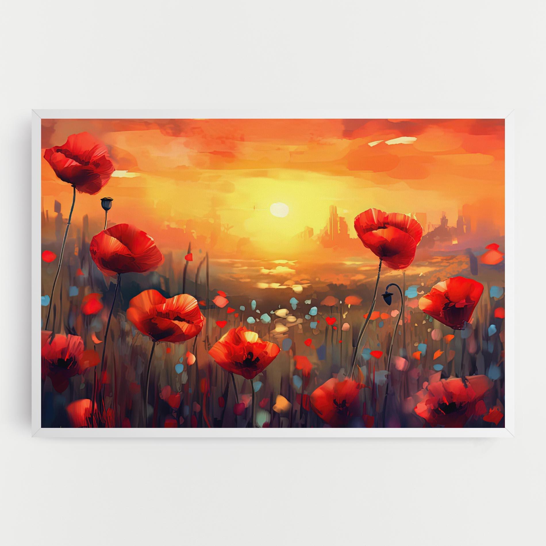 Obraz na Płótnie Sunrise Painting Poppies mockup 0