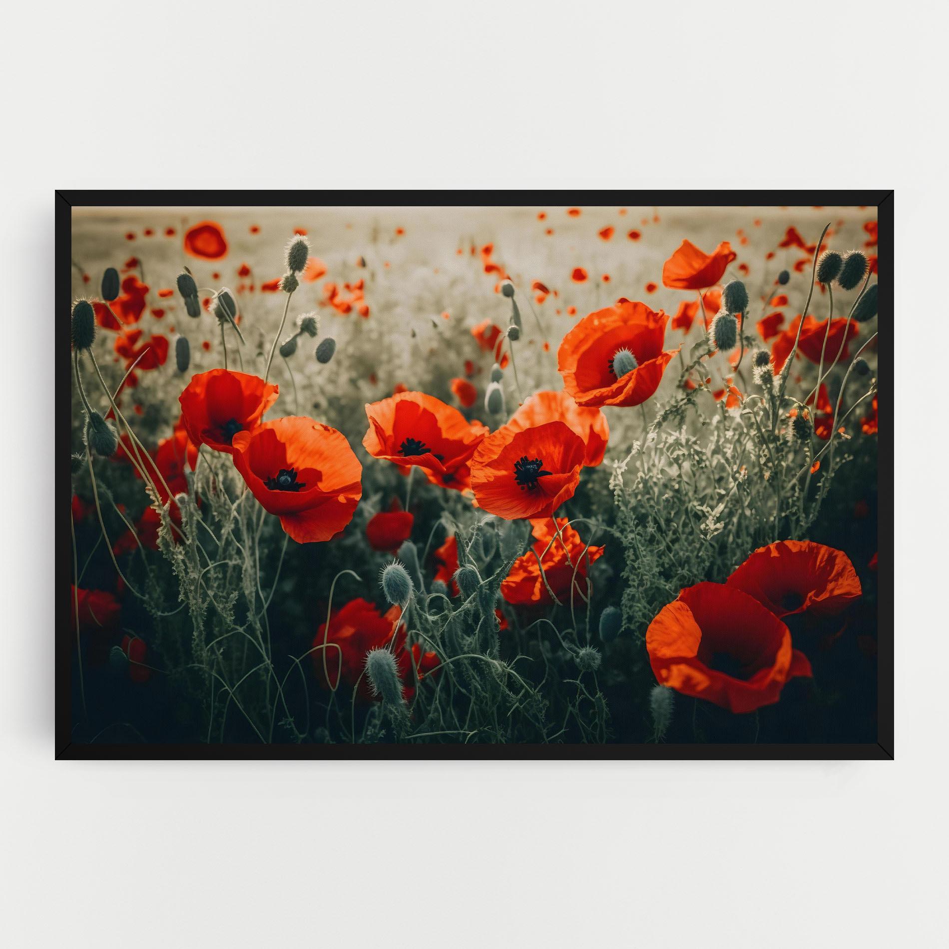 Obraz na Płótnie Poppy Grass Field mockup 0
