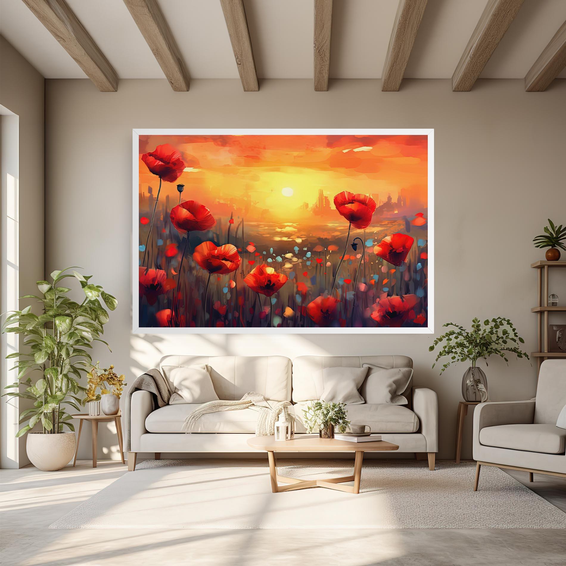 Obraz na Płótnie Sunrise Painting Poppies mockup 6