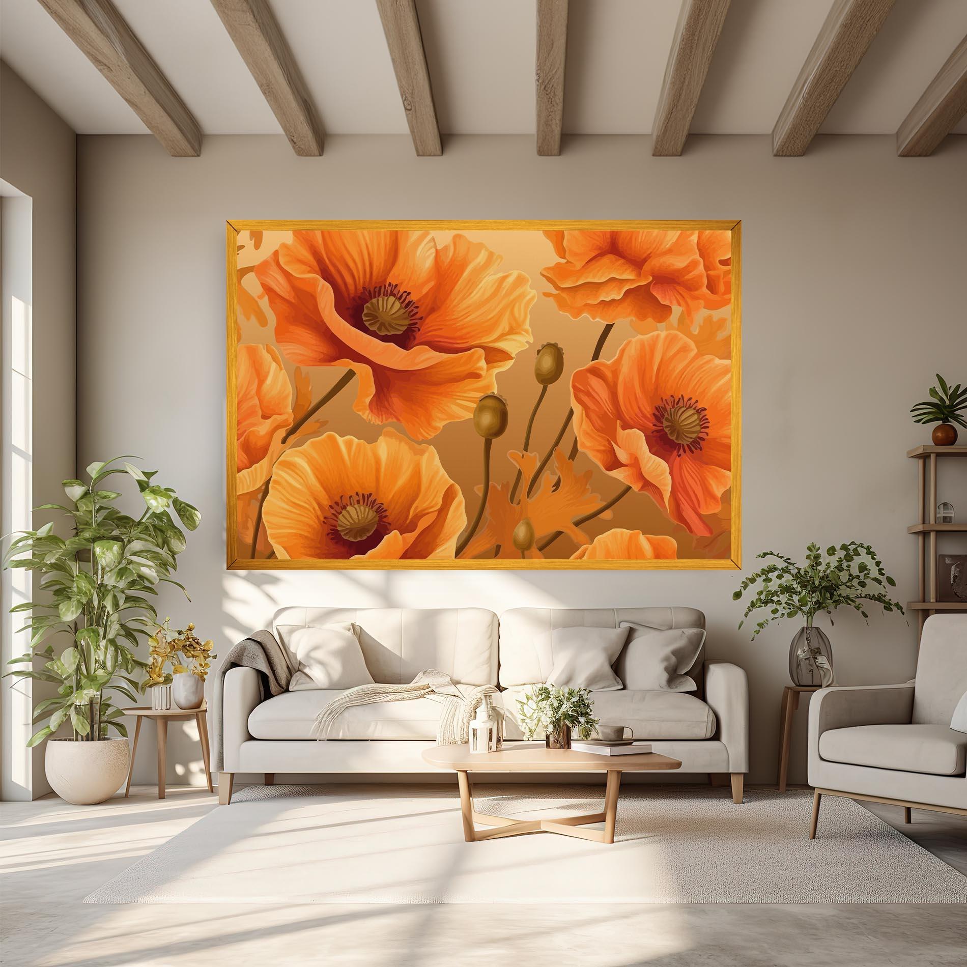 Obraz na Płótnie Pastel Orange Poppy mockup 6