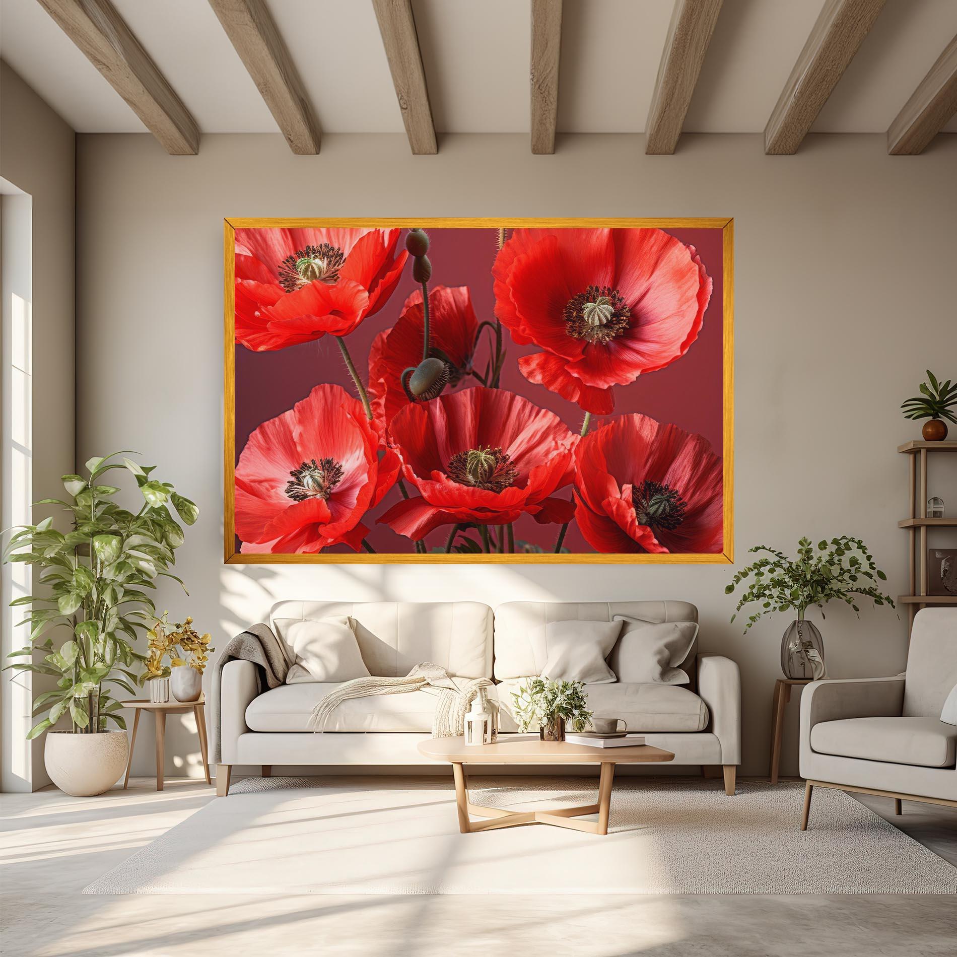 Obraz na Płótnie Red Poppies mockup 6