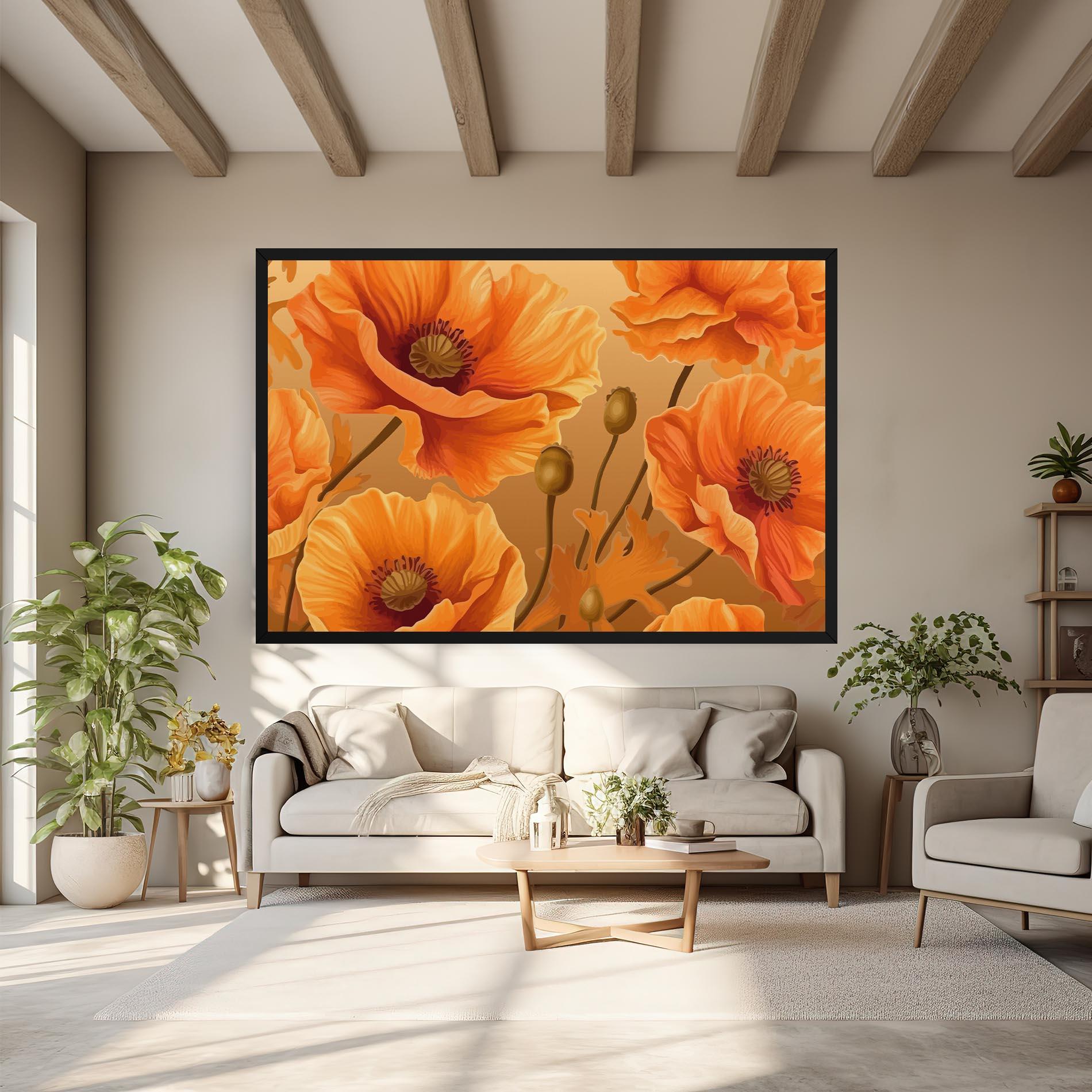 Obraz na Płótnie Pastel Orange Poppy mockup 6