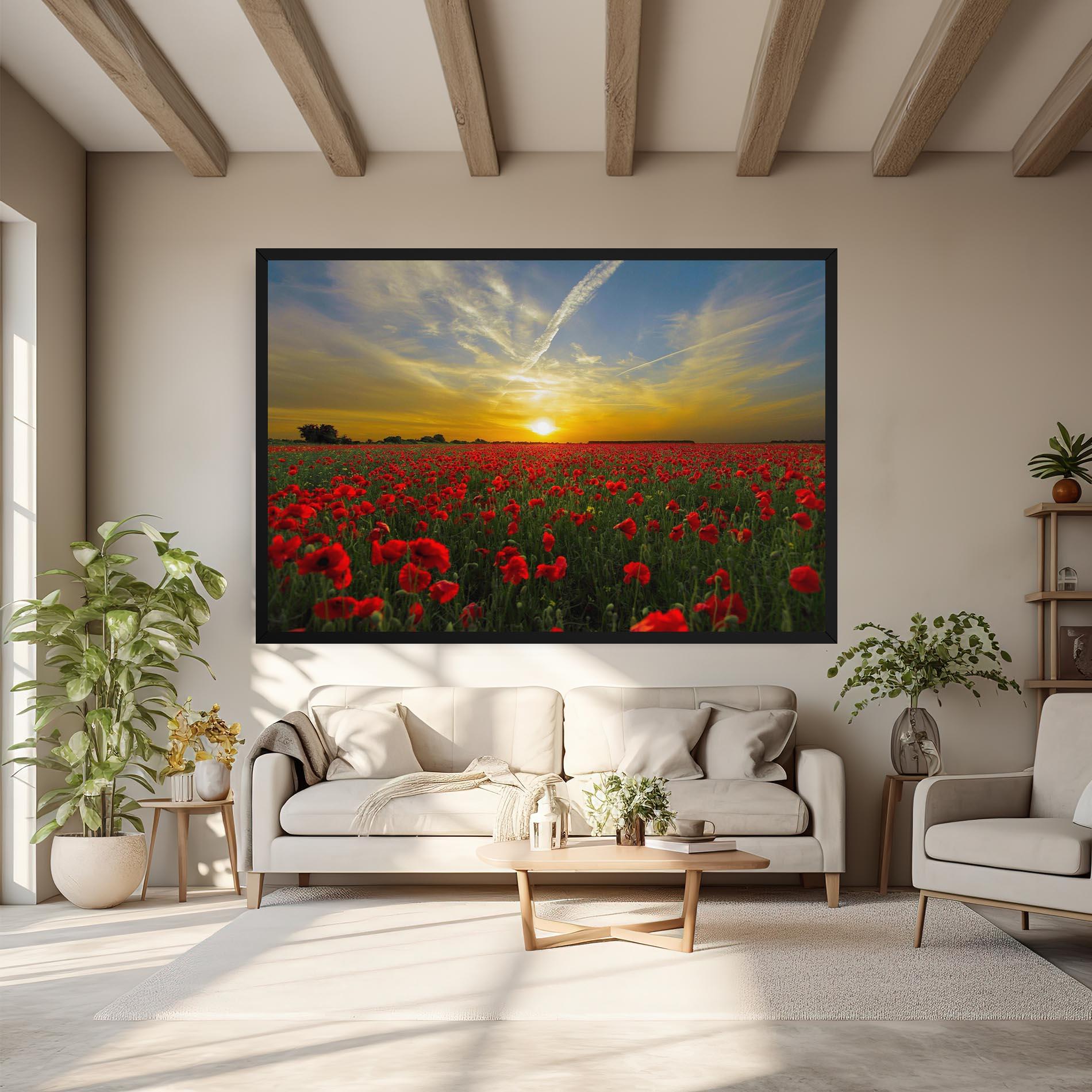 Obraz na Płótnie Poppies Sunset mockup 6