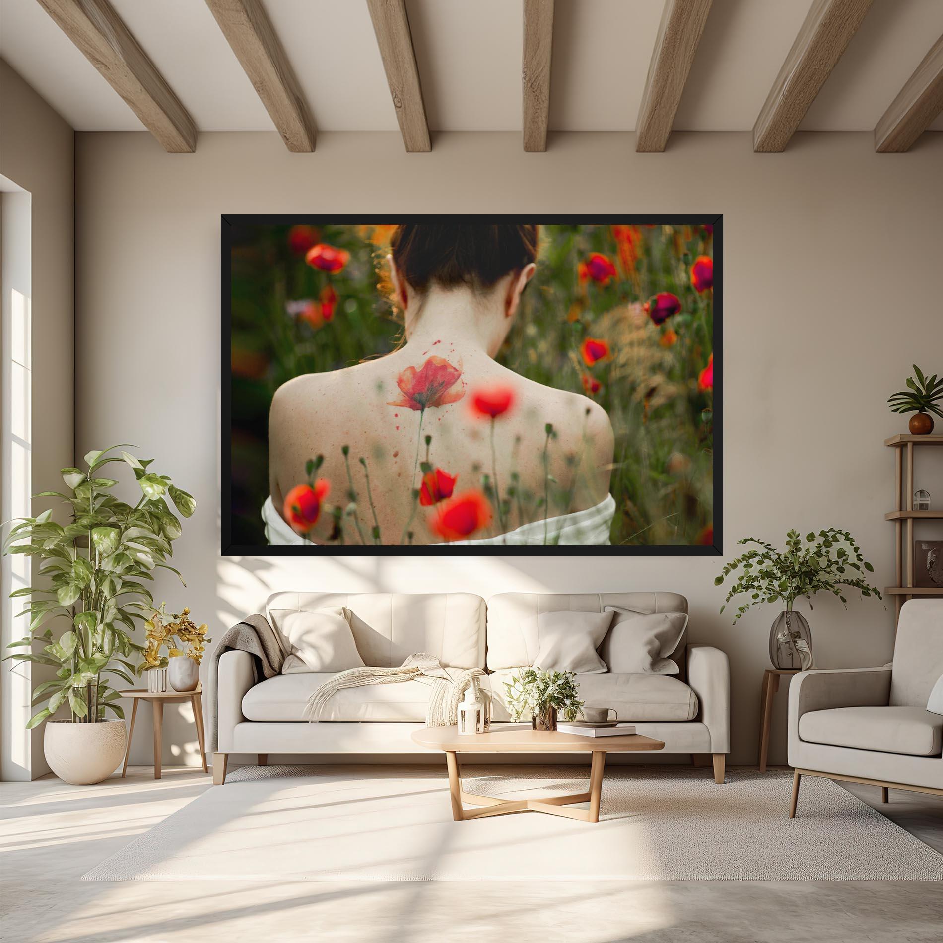 Obraz na Płótnie Poppy Tattoo mockup 6