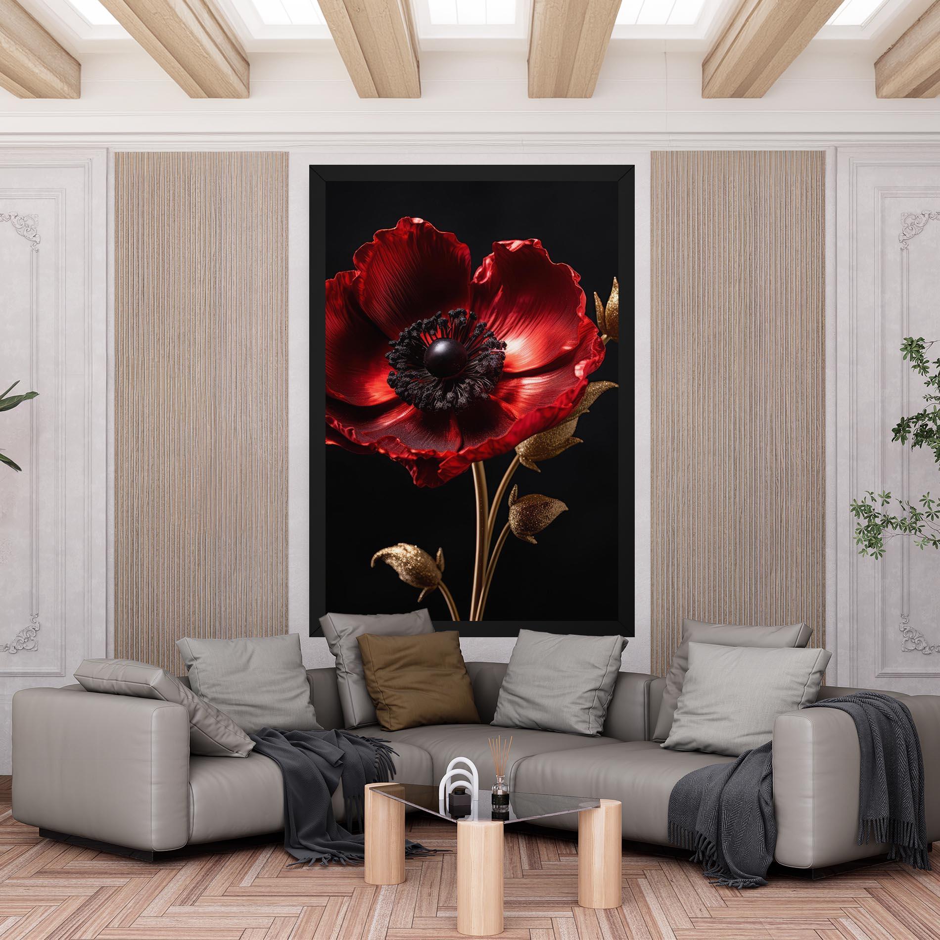 Obraz na Płótnie Dark Red Poppy mockup 6