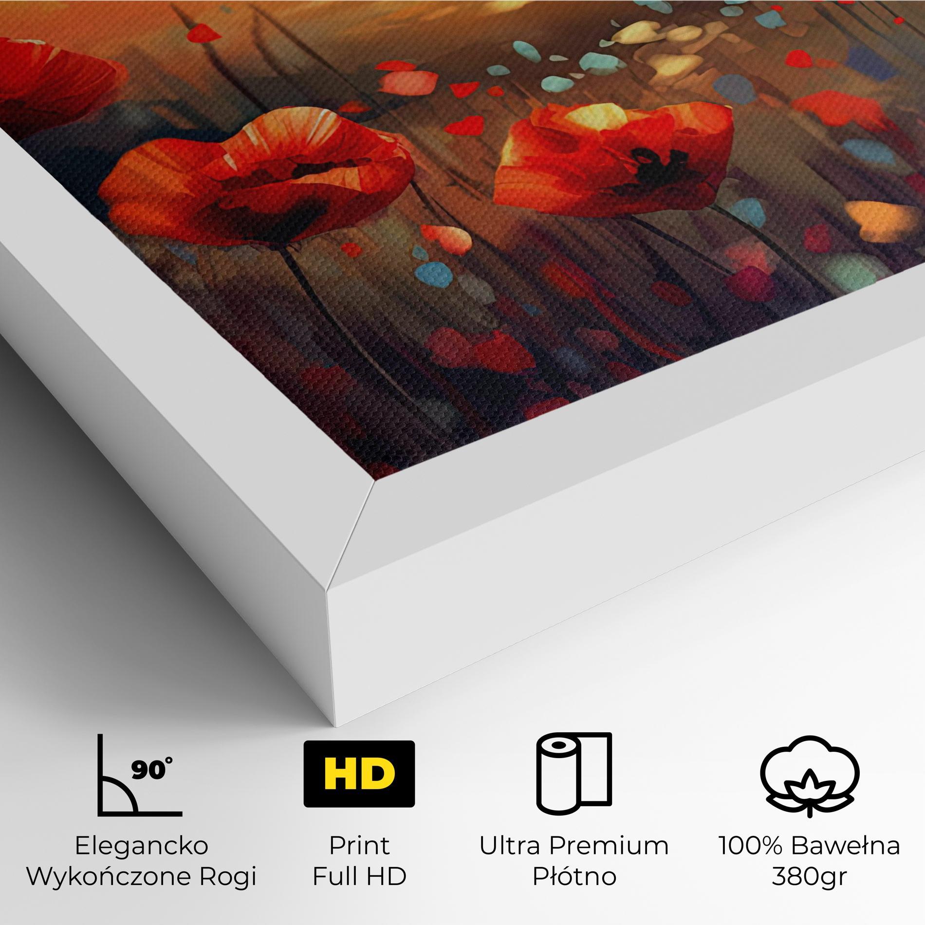 Obraz na Płótnie Sunrise Painting Poppies mockup 4