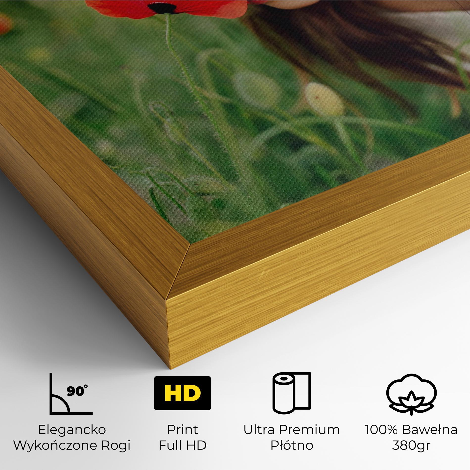 Obraz na Płótnie Girl With Poppies mockup 4