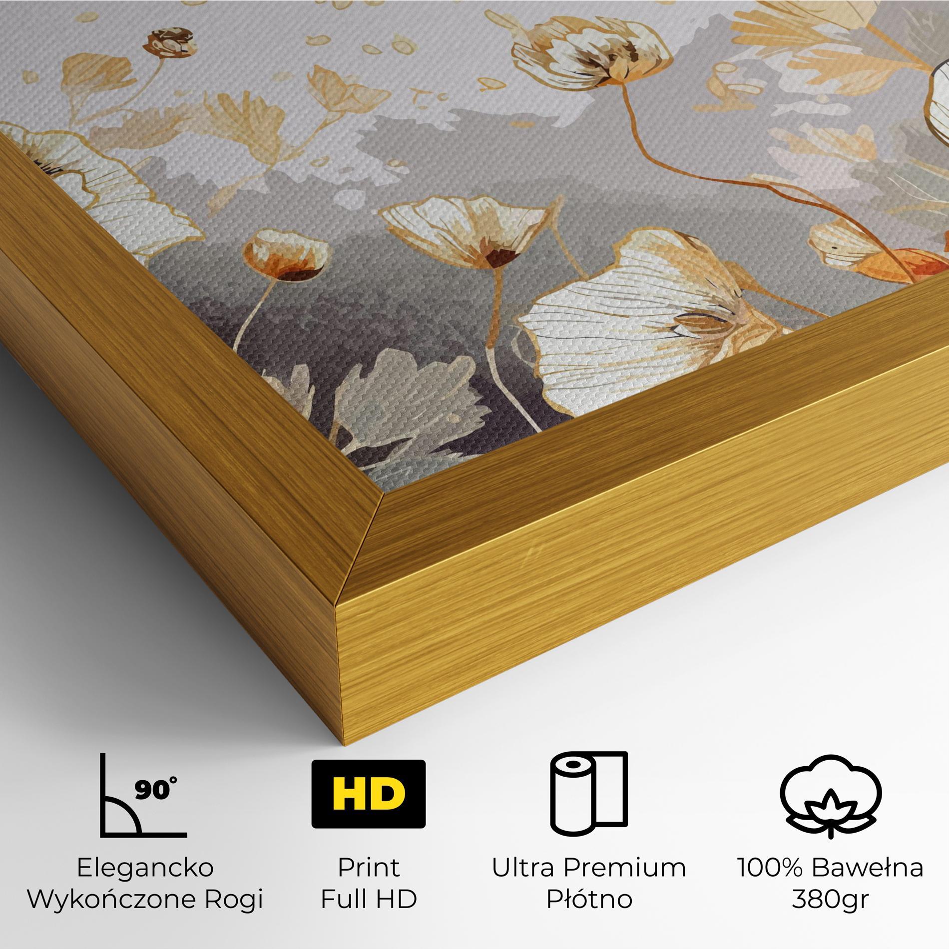 Obraz na Płótnie Gold Poppies mockup 4