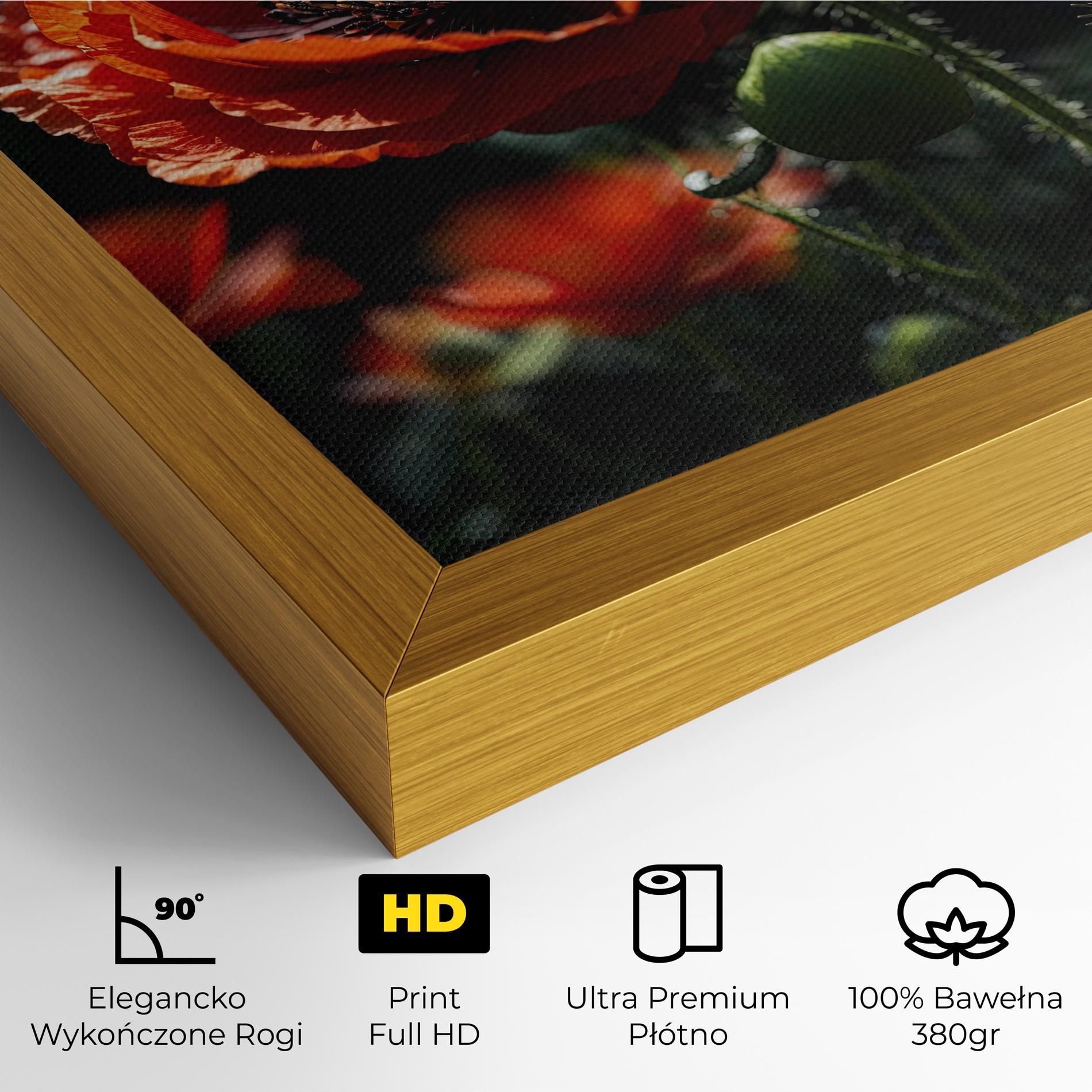 Obraz na Płótnie Red Poppy Close Up mockup 4