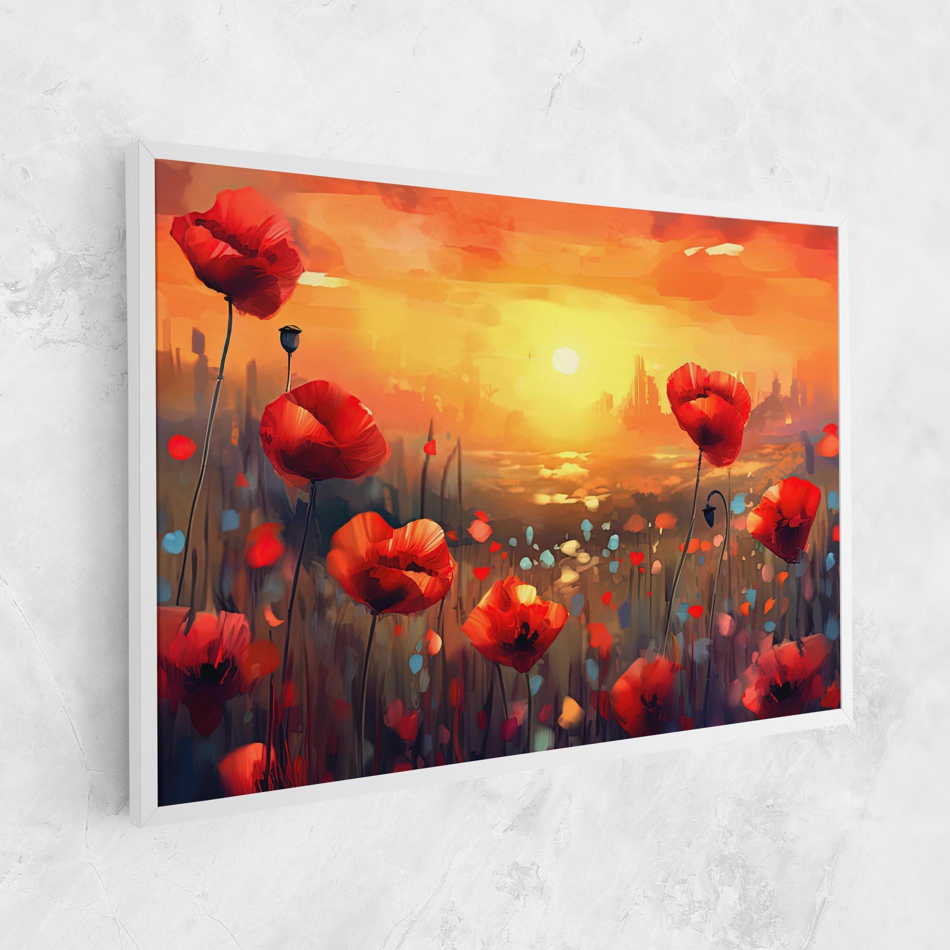 Obraz na Płótnie Sunrise Painting Poppies mockup 1