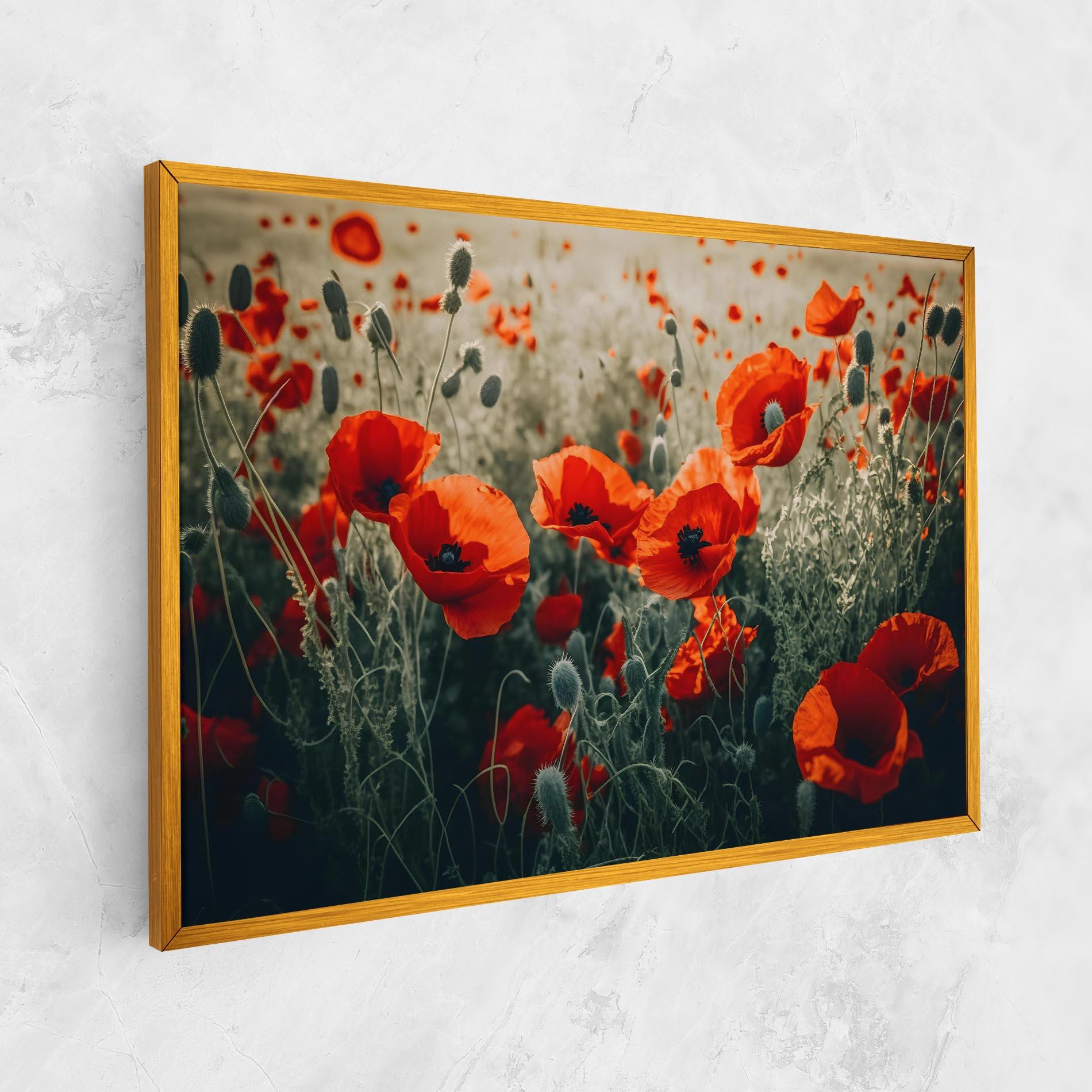 Obraz na Płótnie Poppy Grass Field mockup 1