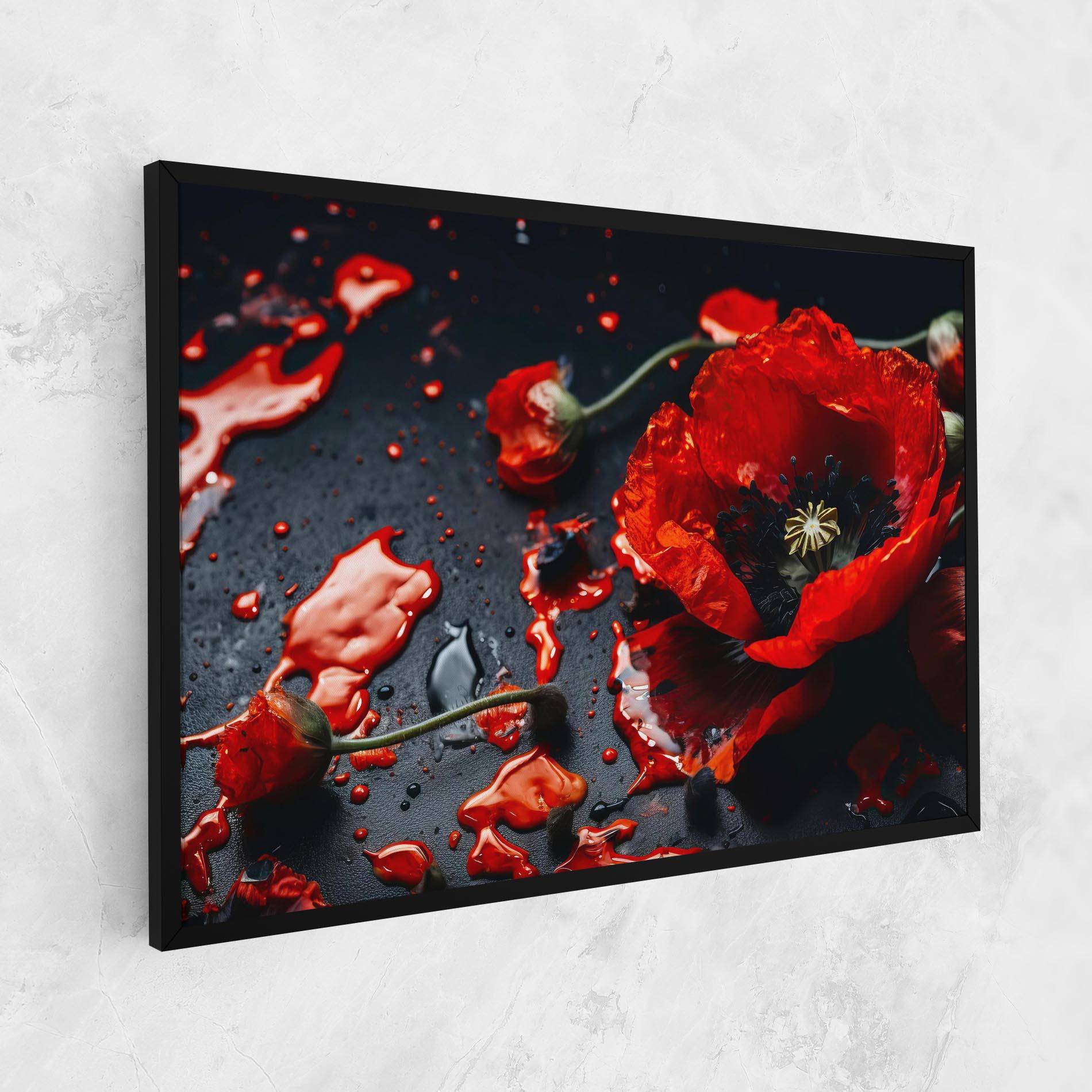 Obraz na Płótnie Beautiful Red Poppy Liquid mockup 1