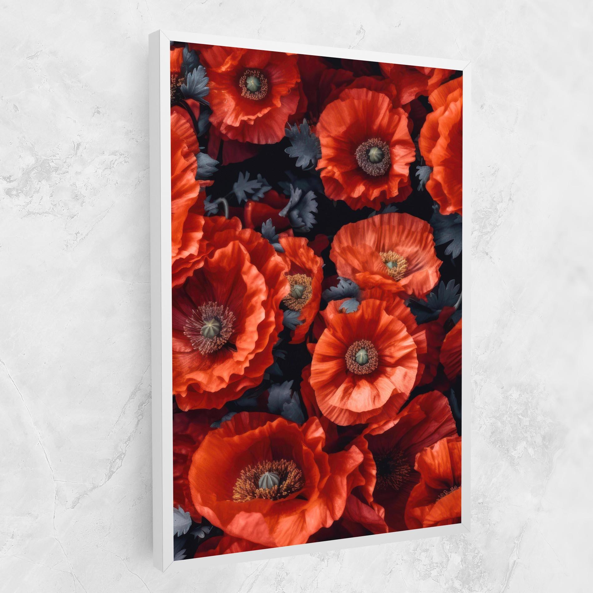 Obraz na Płótnie Black Red Poppies mockup 1