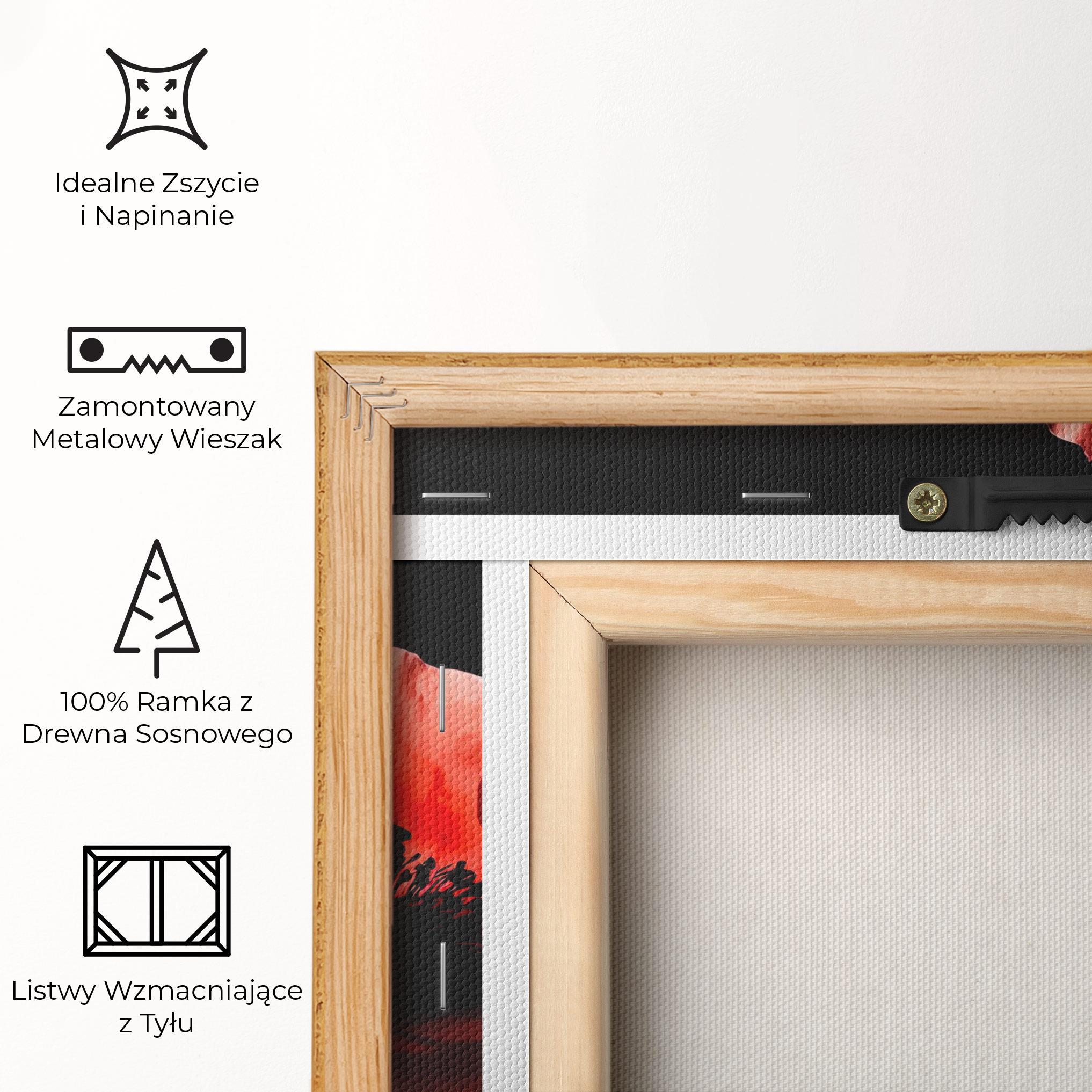 Obraz na Płótnie Light Red Poppy On Black mockup 5