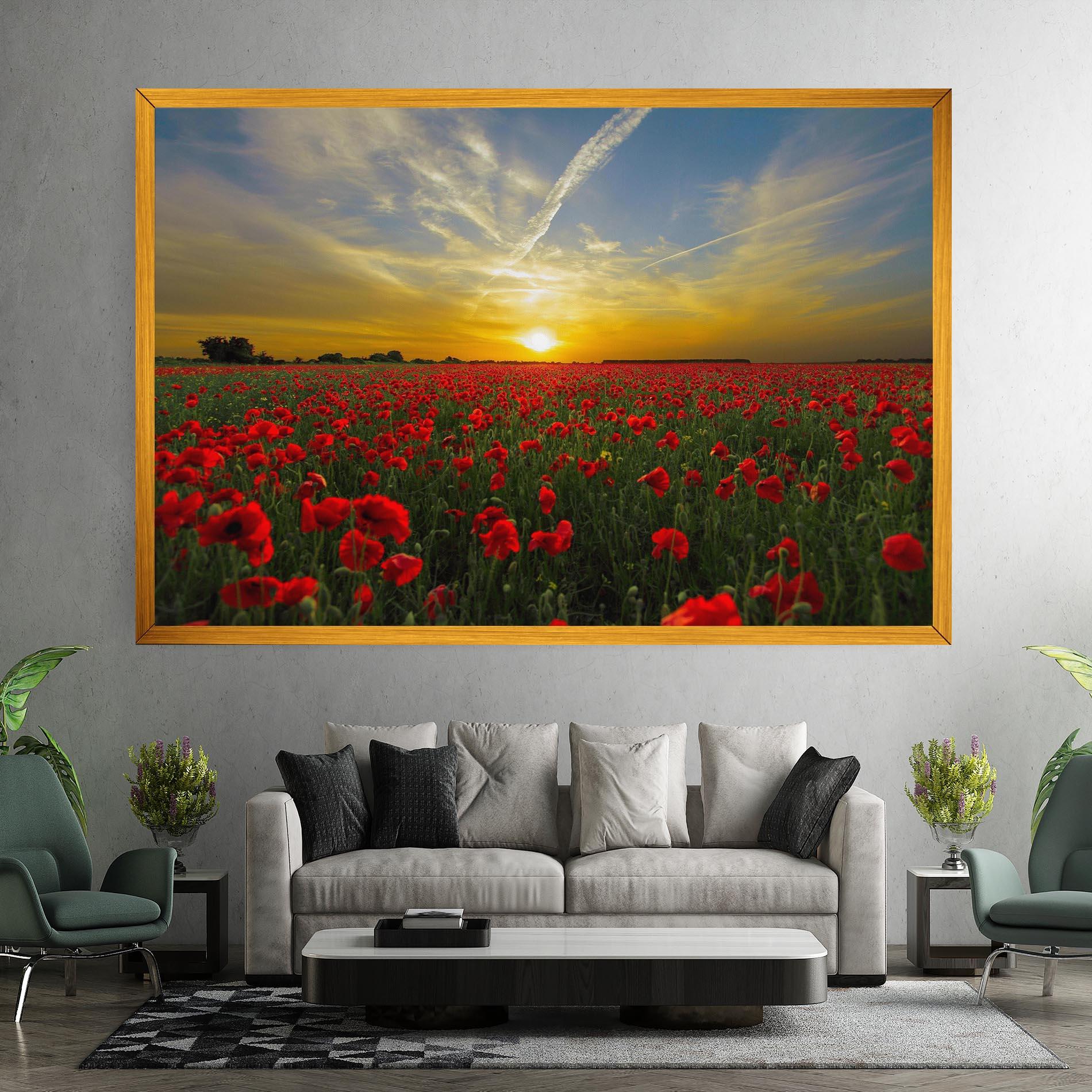 Obraz na Płótnie Poppies Sunset mockup 7