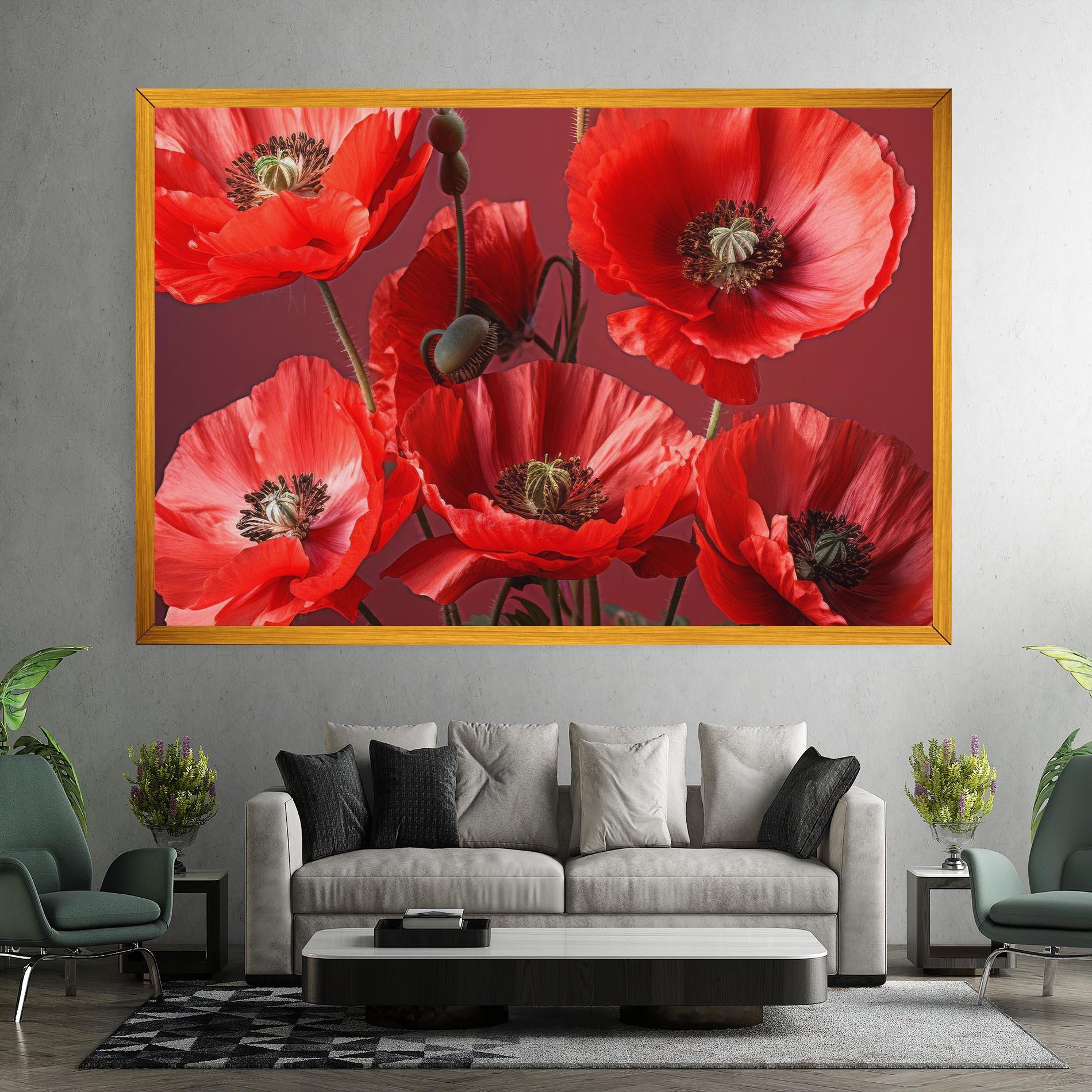 Obraz na Płótnie Red Poppies mockup 7