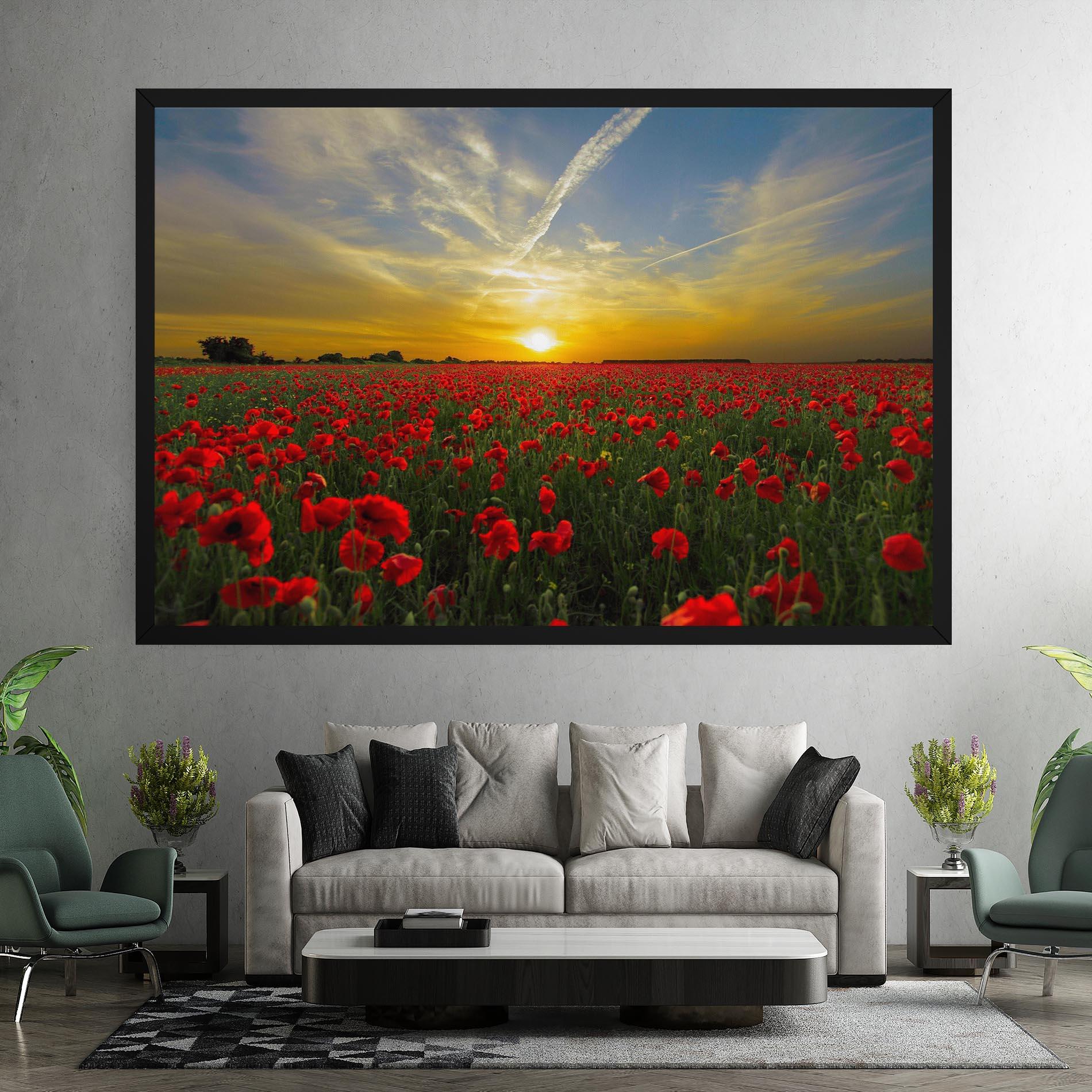 Obraz na Płótnie Poppies Sunset mockup 7