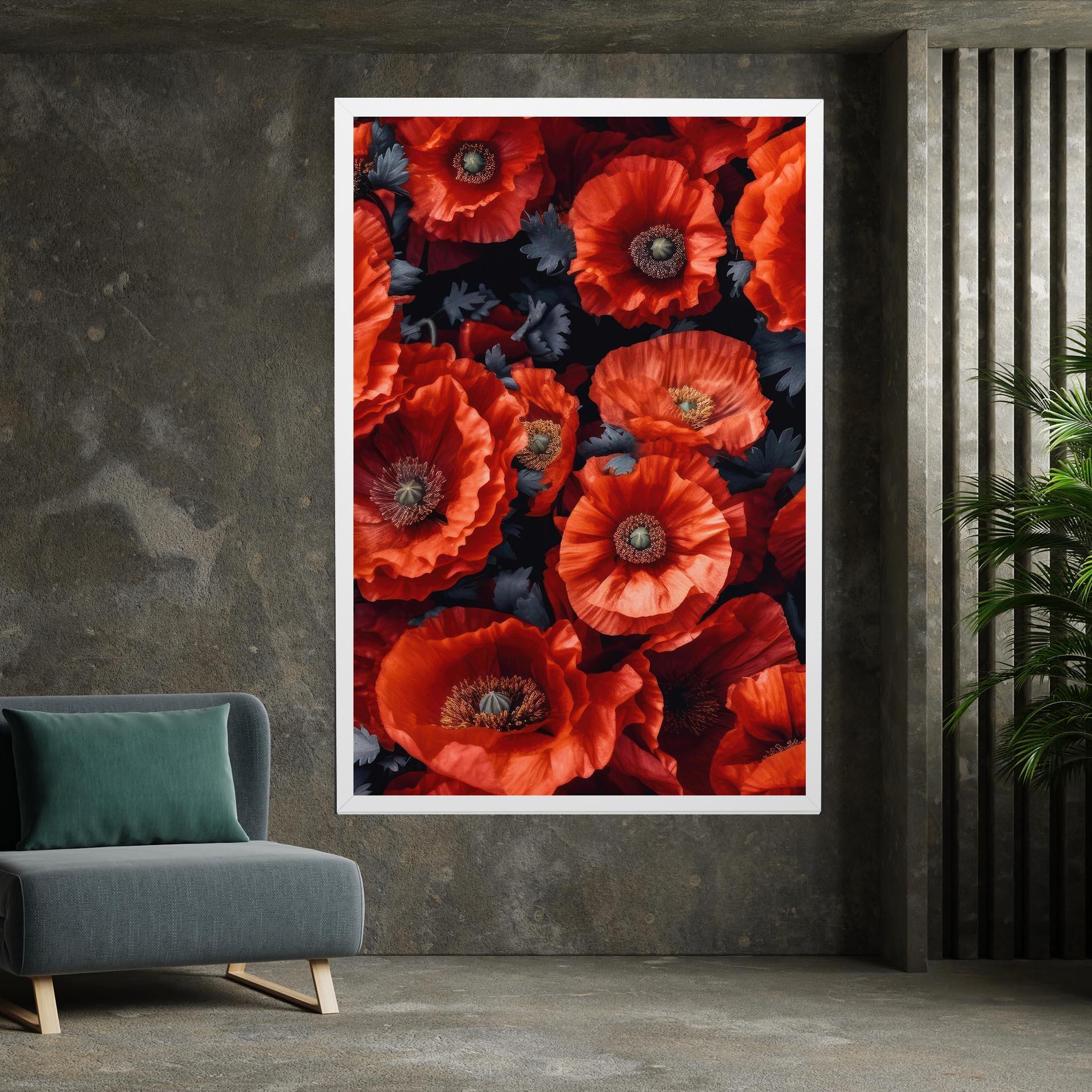 Obraz na Płótnie Black Red Poppies mockup 7