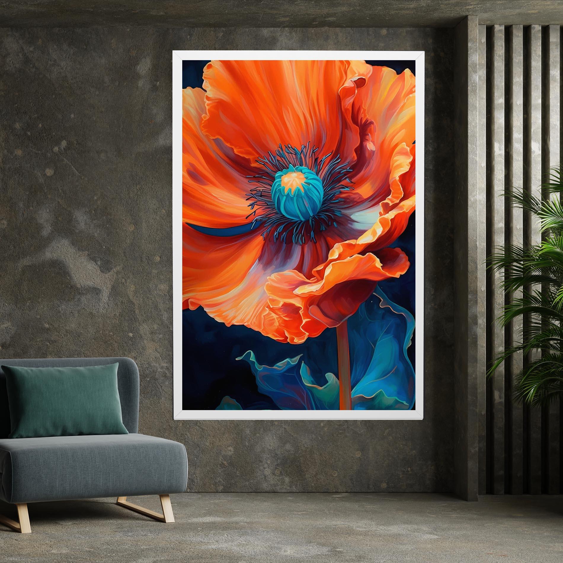 Obraz na Płótnie Orange Blue Poppy mockup 7